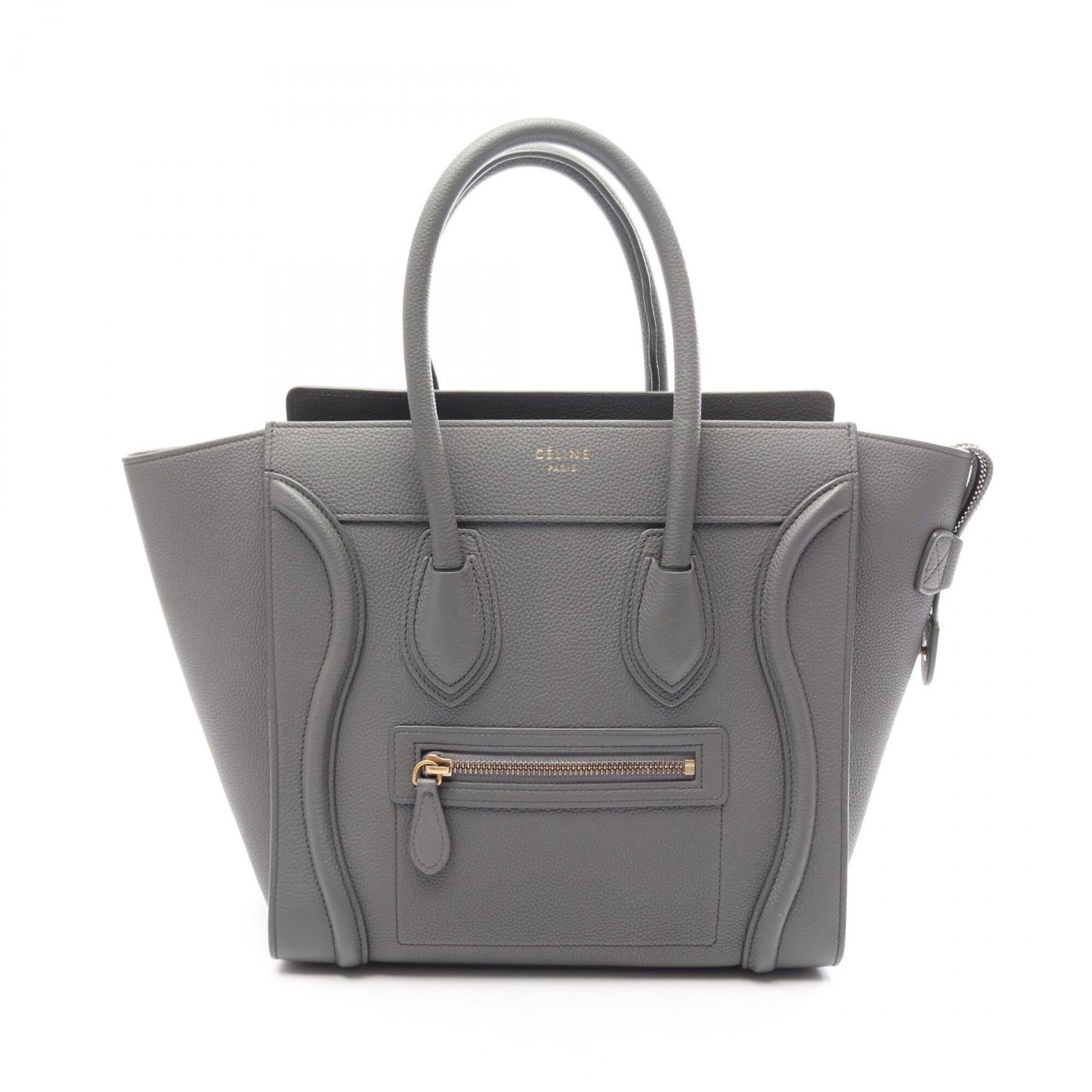 Celine Gray Leather Handbag Tote Bag (Pre-Owned)