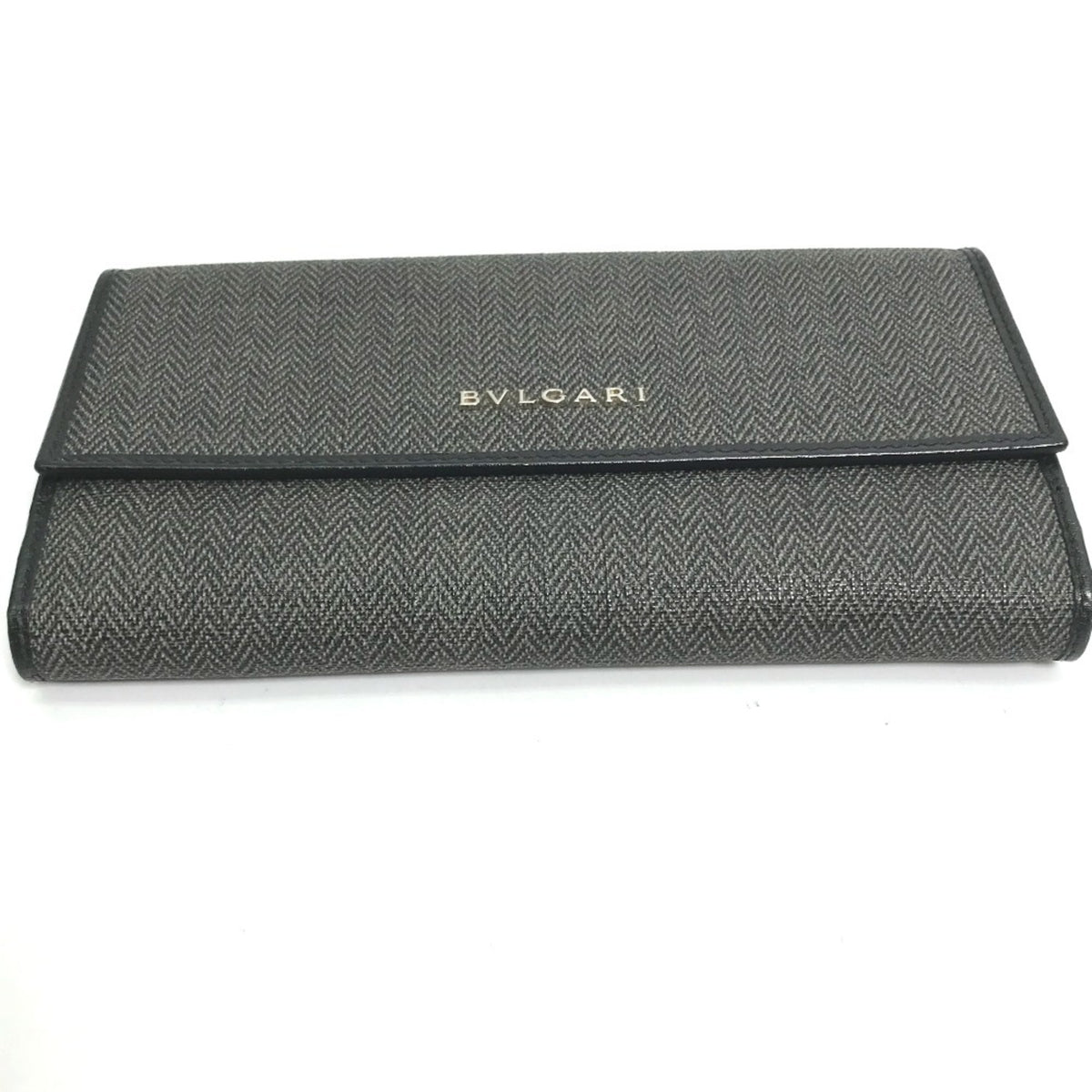 Bvlgari Gray Pvc Leather Long Wallet (Bi-Fold) (Pre-Owned)