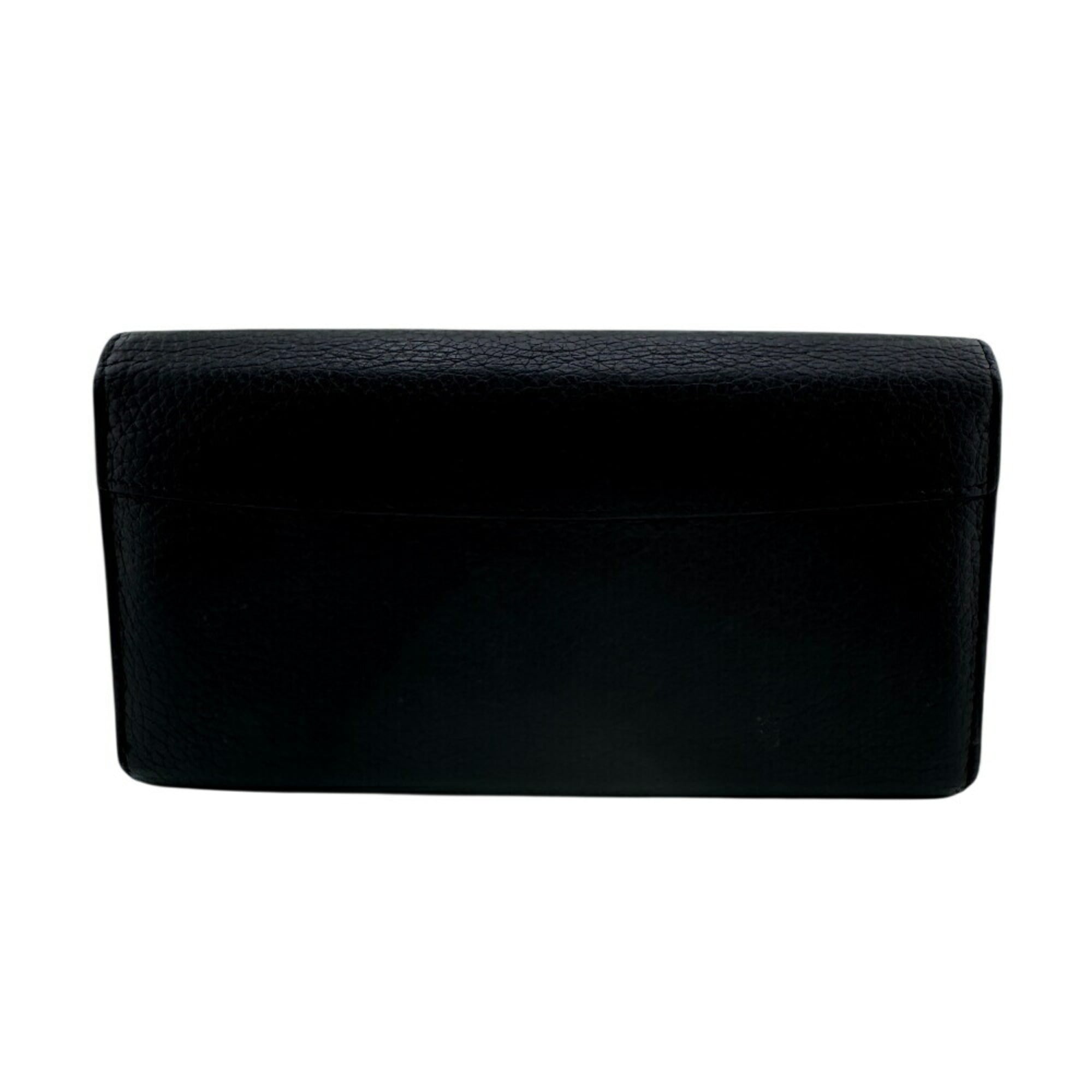 Louis Vuitton Taurillon Black Leather Long Wallet (Bi-Fold) (Pre-Owned)