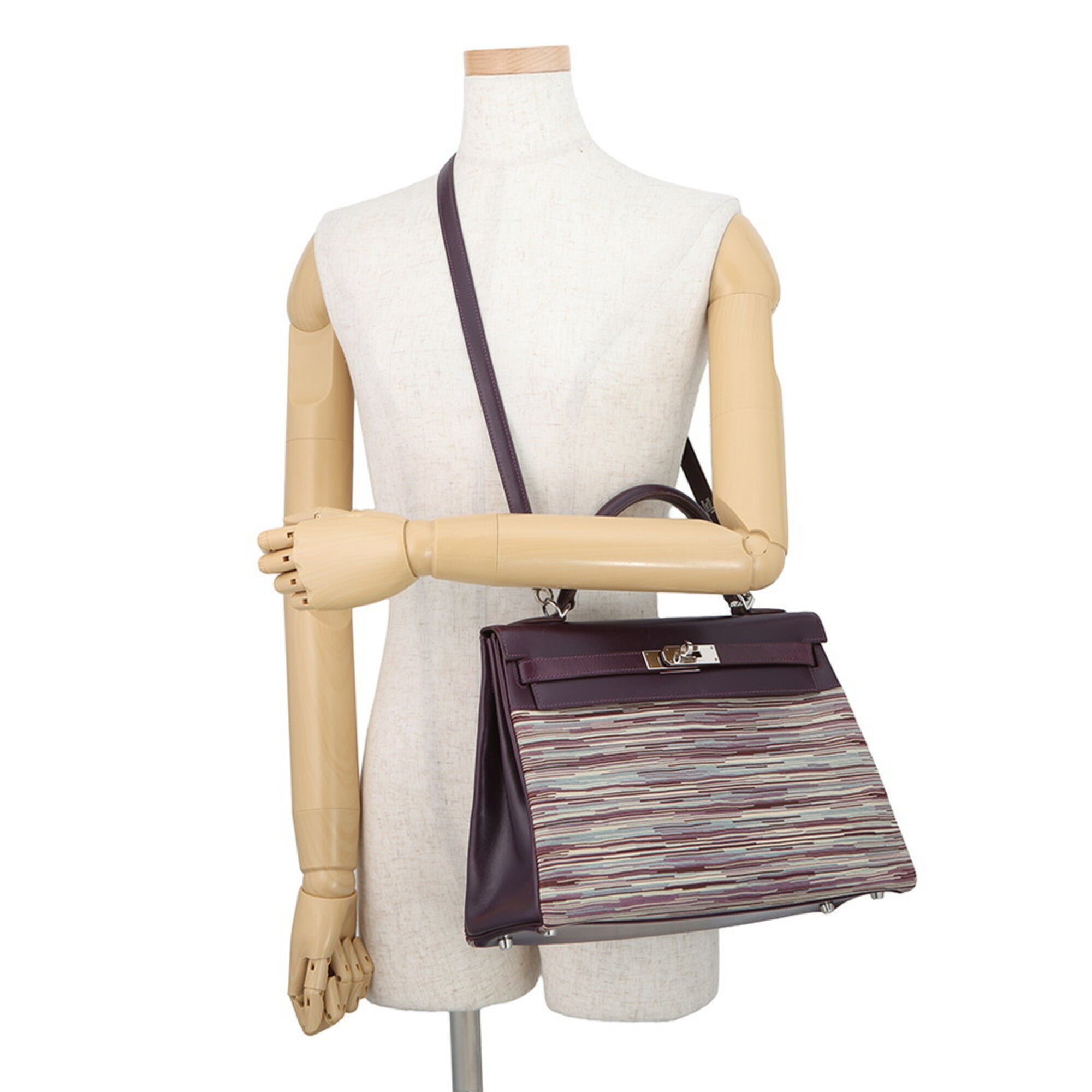 Hermes Multi-Color Raisin Box Calf Leather Leather Handbag (Pre-Owned)