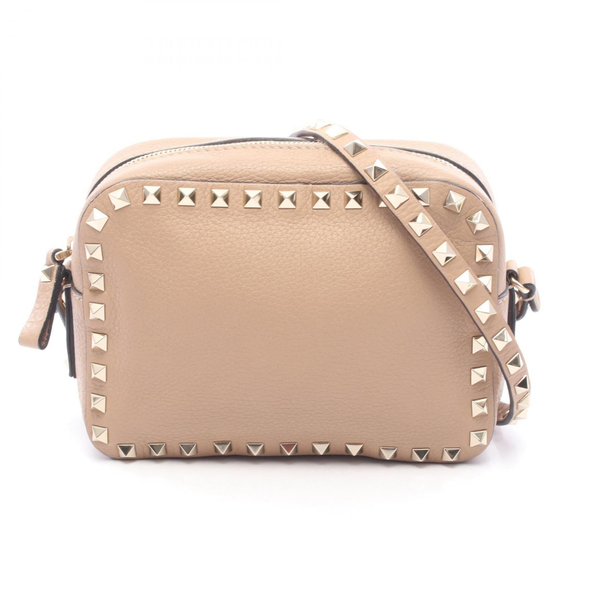 Valentino Beige Leather Handbag Shoulder Bag (Pre-Owned)