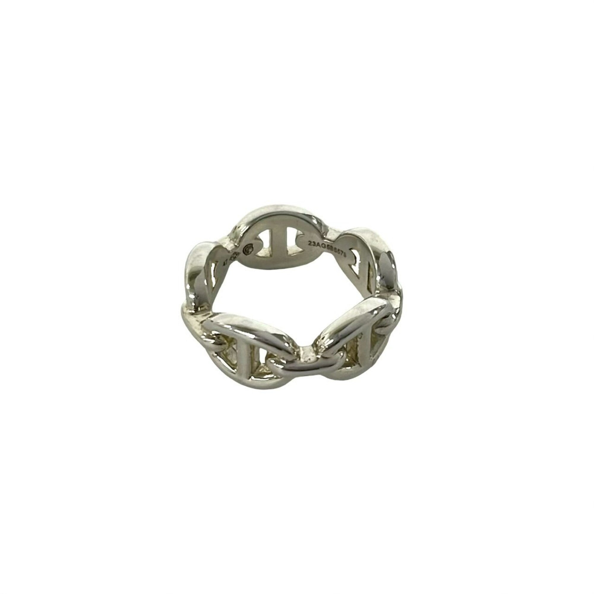 Hermes Silver Silver 925 Band Ring (Pre-Owned)