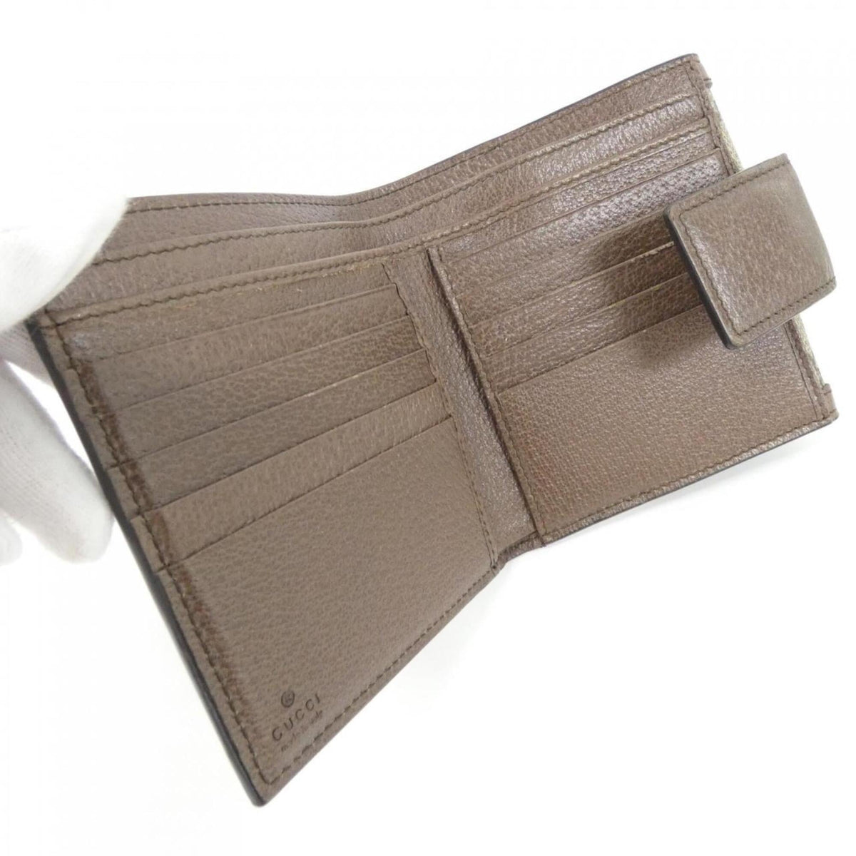 Gucci Ophidia Beige Brown Gg Supreme Canvas Wallet (Bi-Fold) (Pre-Owned)