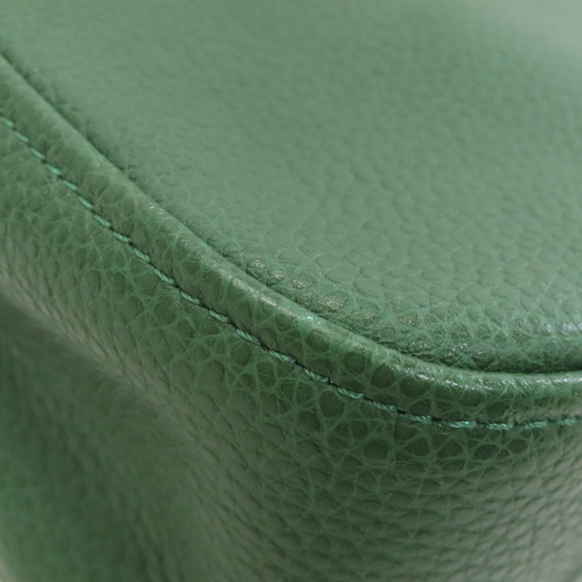 Longchamp Green Leather Pouch Shoulder Bag (Pre-Owned)