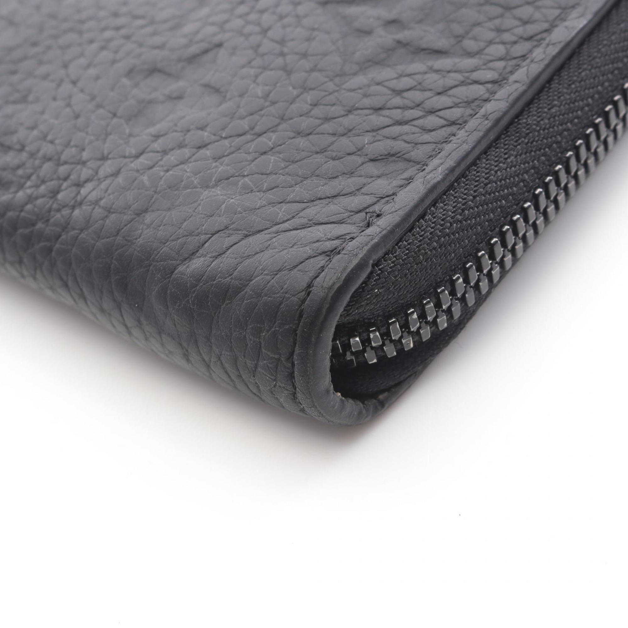 Louis Vuitton Black Noir Leather Long Wallet (Bi-Fold) (Pre-Owned)