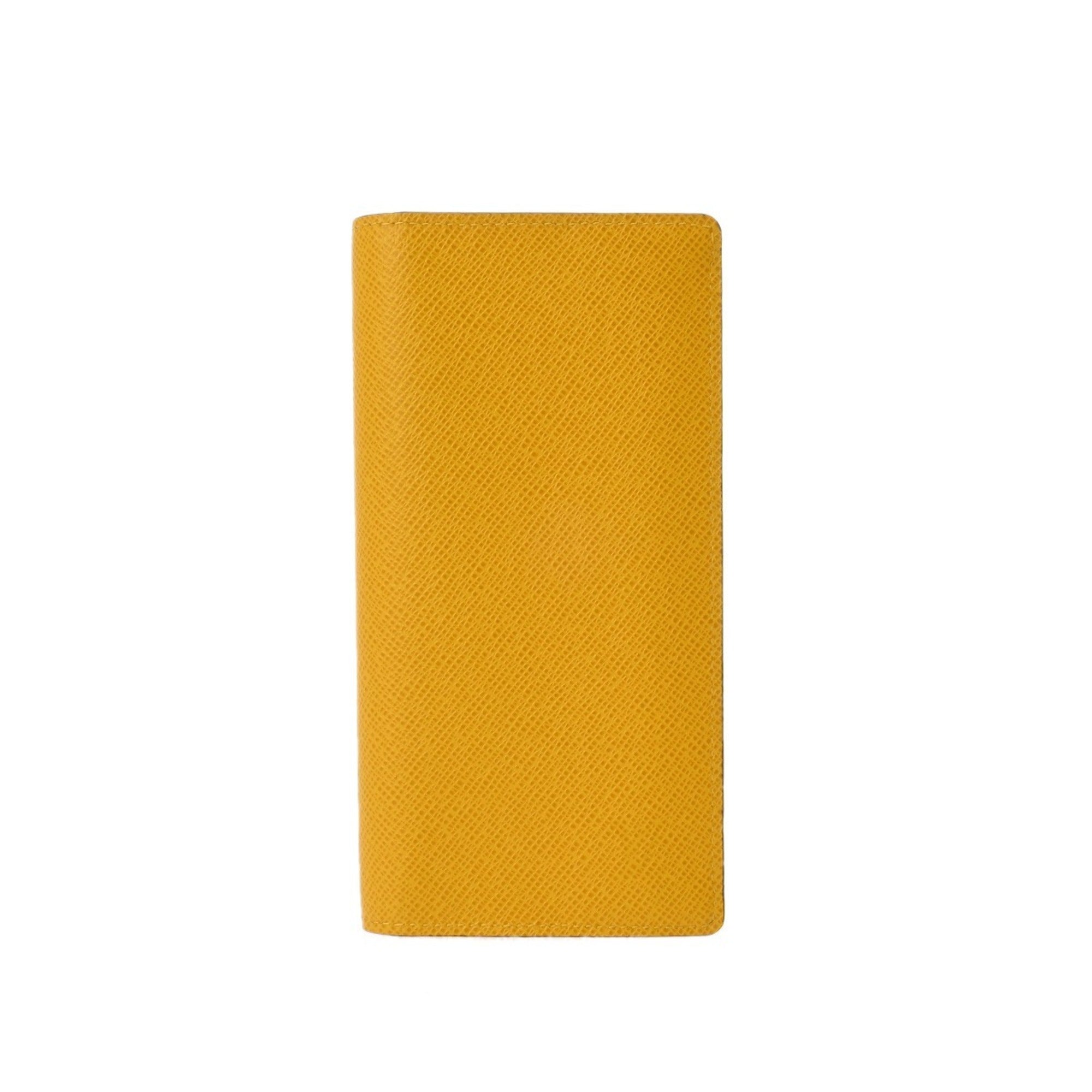 Louis Vuitton Taiga Jaune Leather Long Wallet (Bi-Fold) (Pre-Owned)