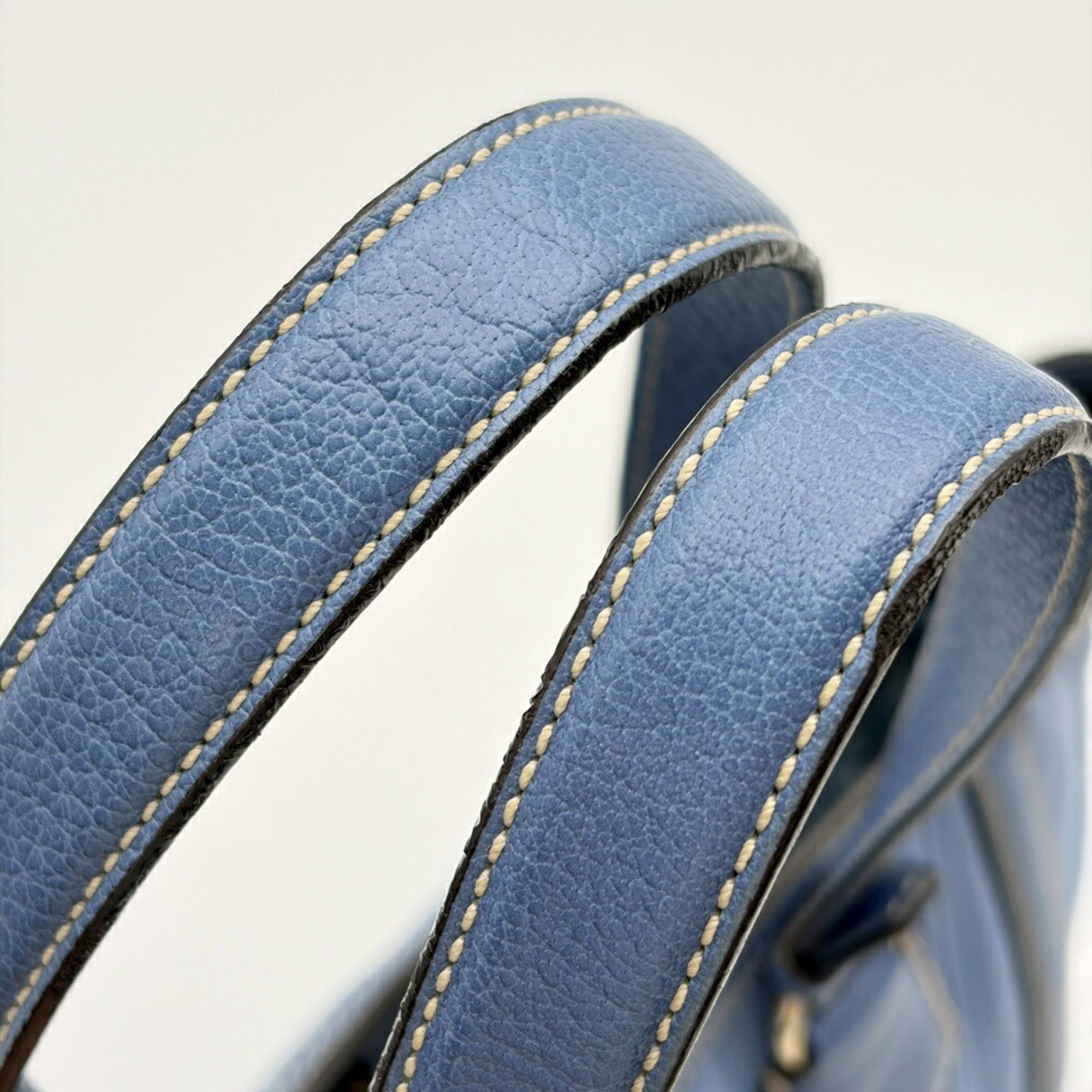 Celine Blue Leather Tote Bag (Pre-Owned)