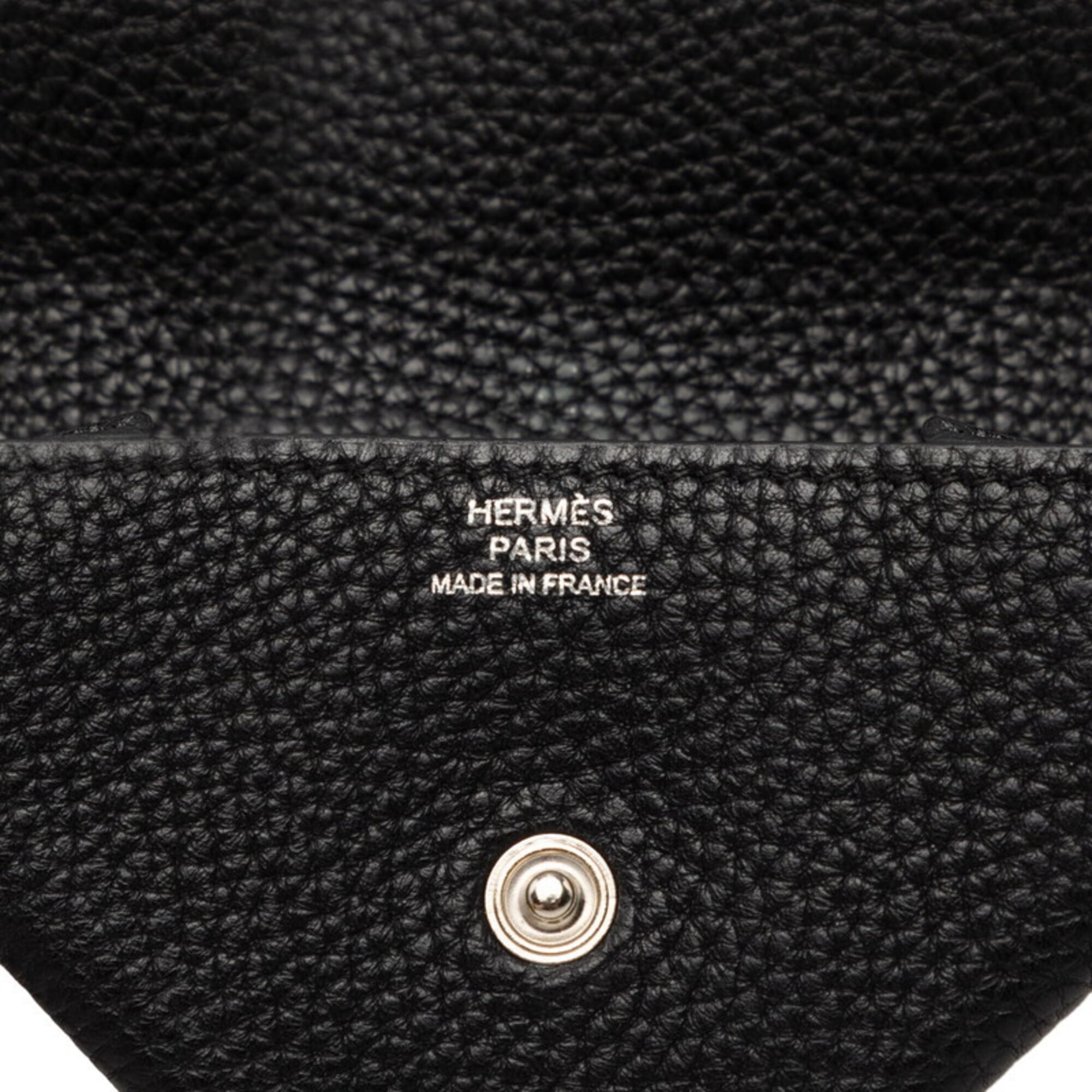 Hermes Black Chevre Leather Coin Purse/Coin Case (Pre-Owned)