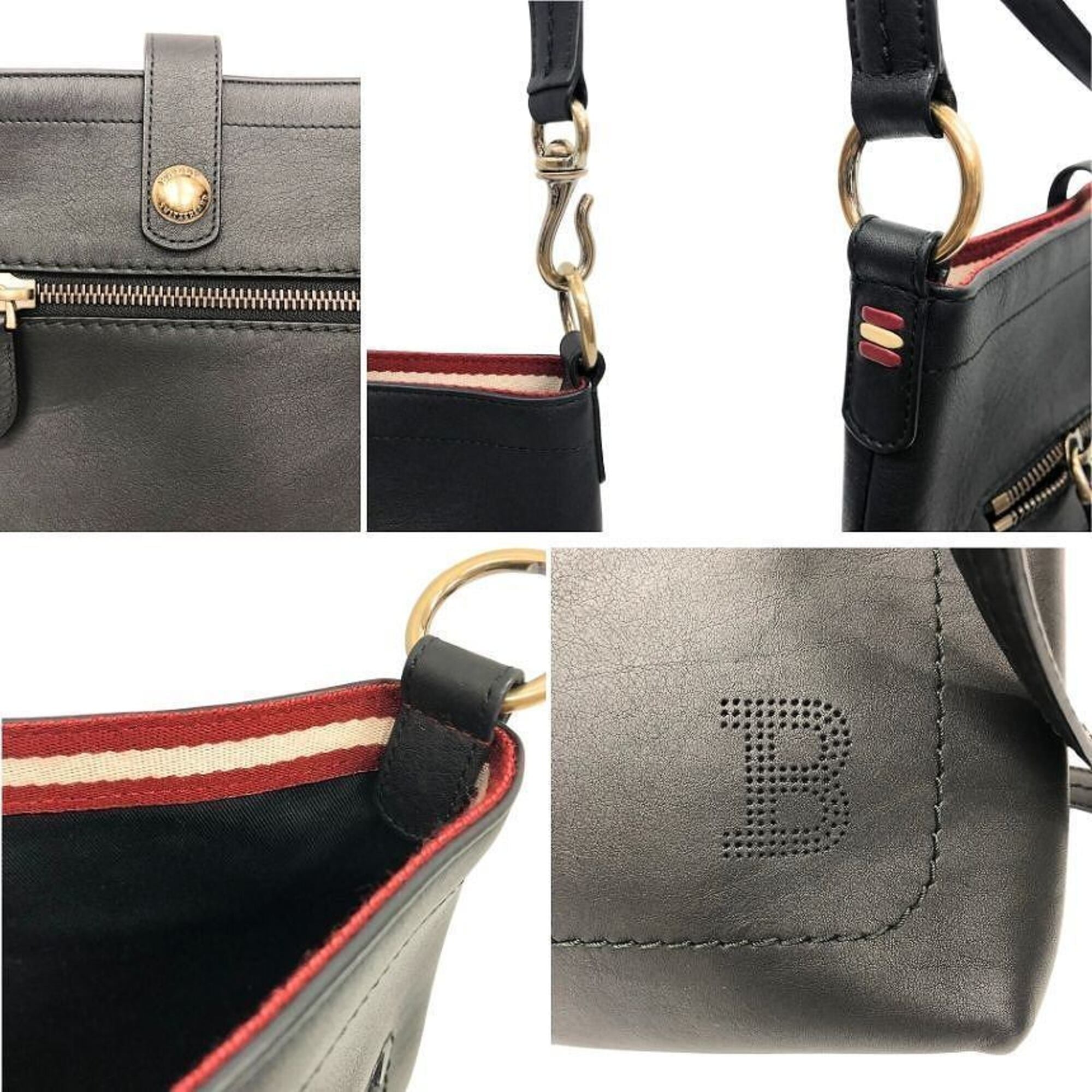 Bally Black Leather Shoulder Bag (Pre-Owned)