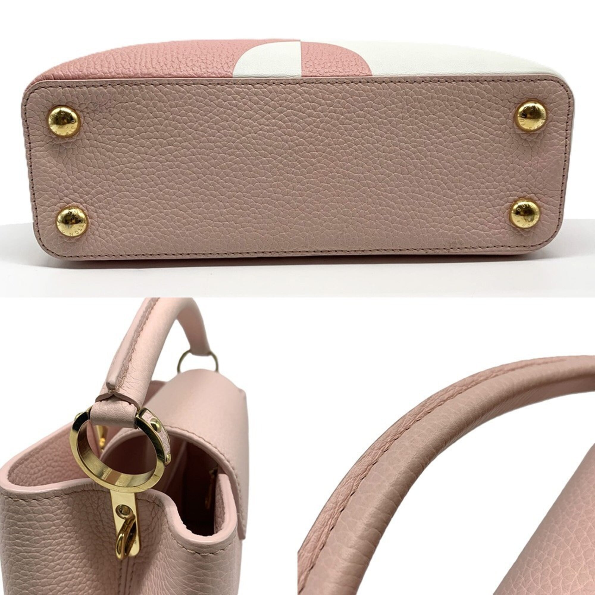 Louis Vuitton Pink White Leather Handbag (Pre-Owned)