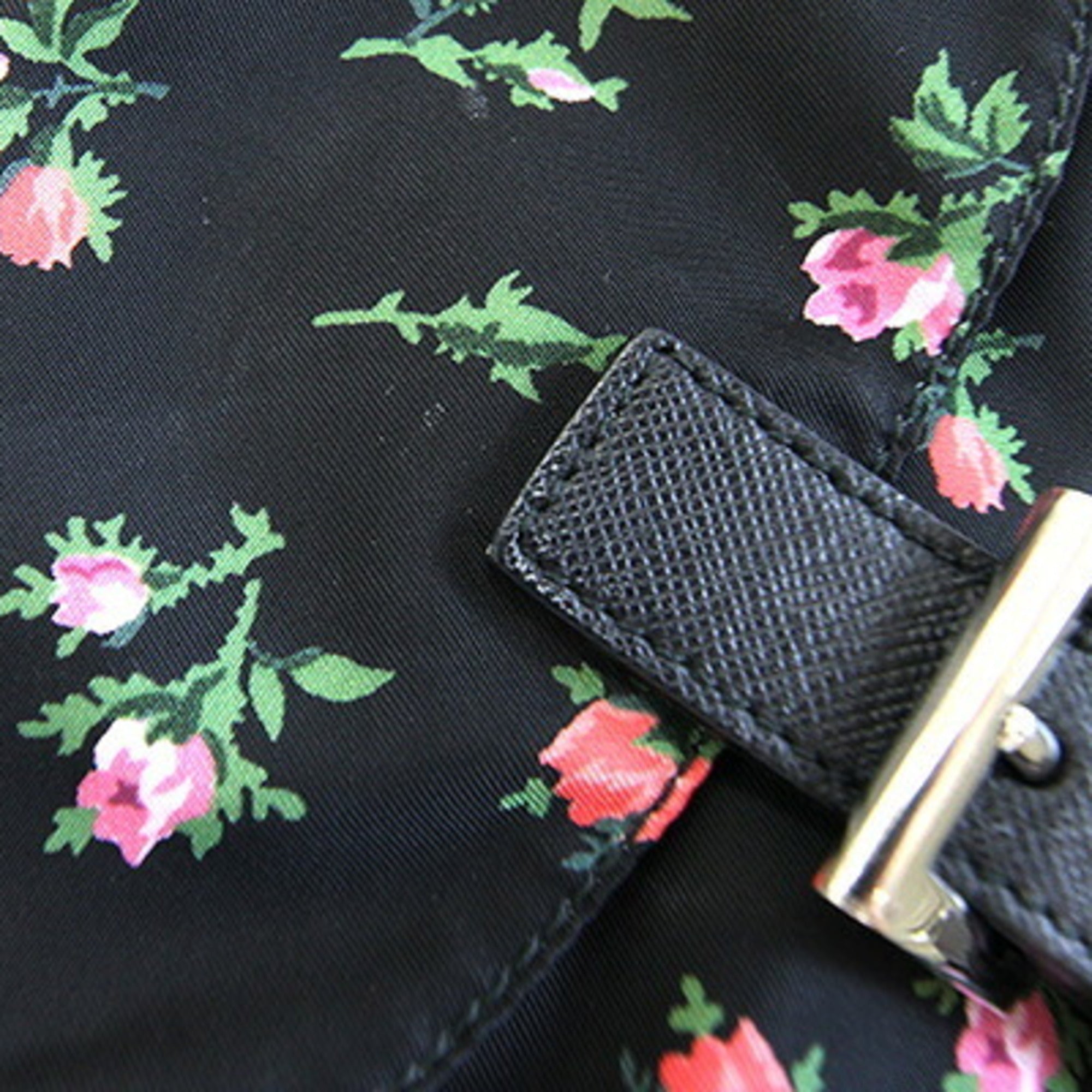 Prada Black Pink White Nylon Backpack (Pre-Owned)
