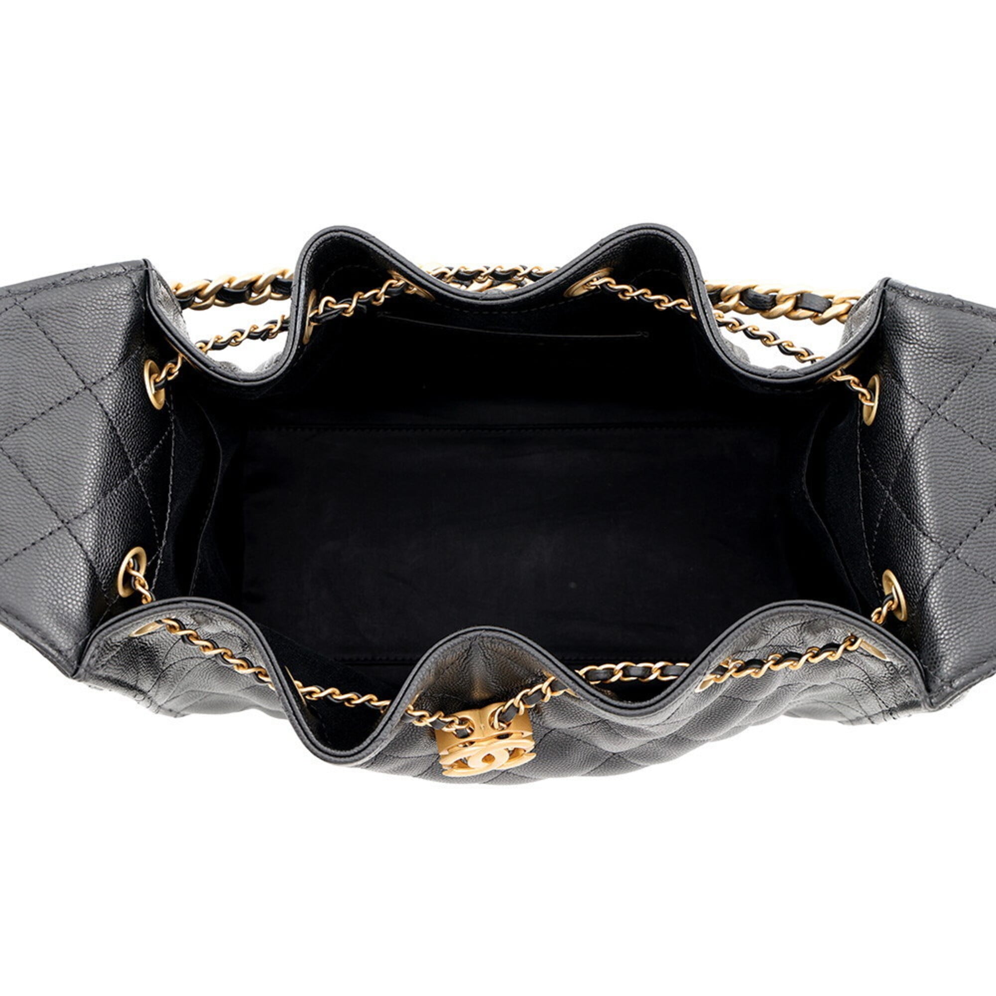 Chanel Black Grained Calfskin Handbag Shoulder Bag (Pre-Owned)