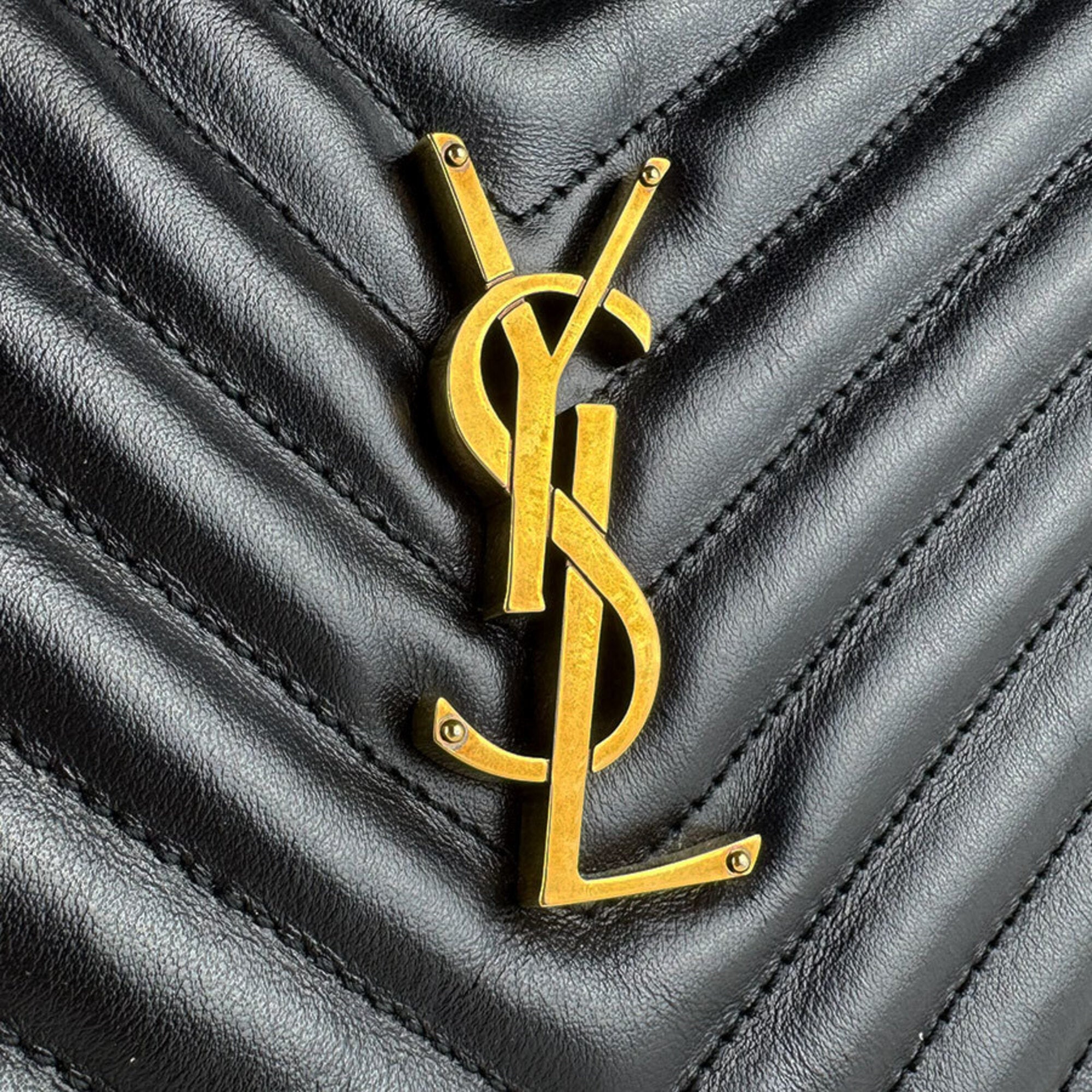 Saint Laurent Black Leather Shoulder Bag (Pre-Owned)