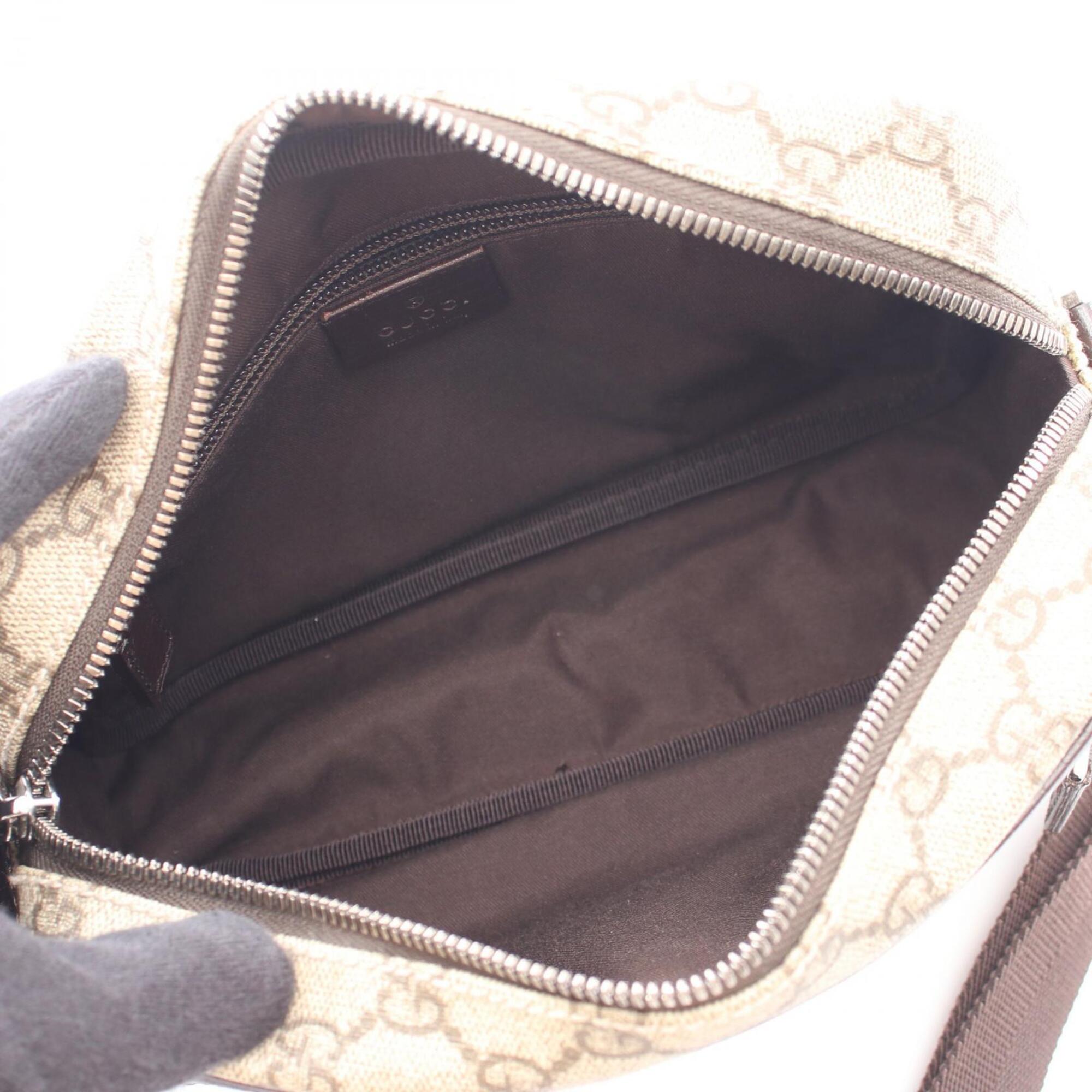 Gucci Beige Brown Gg Plus Leather Shoulder Bag (Pre-Owned)
