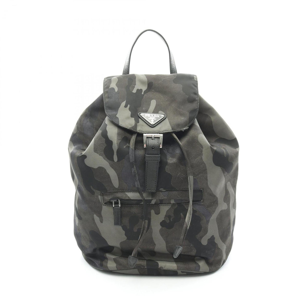 Prada Green Multi-Color Tessuto Saffiano Backpack (Pre-Owned)