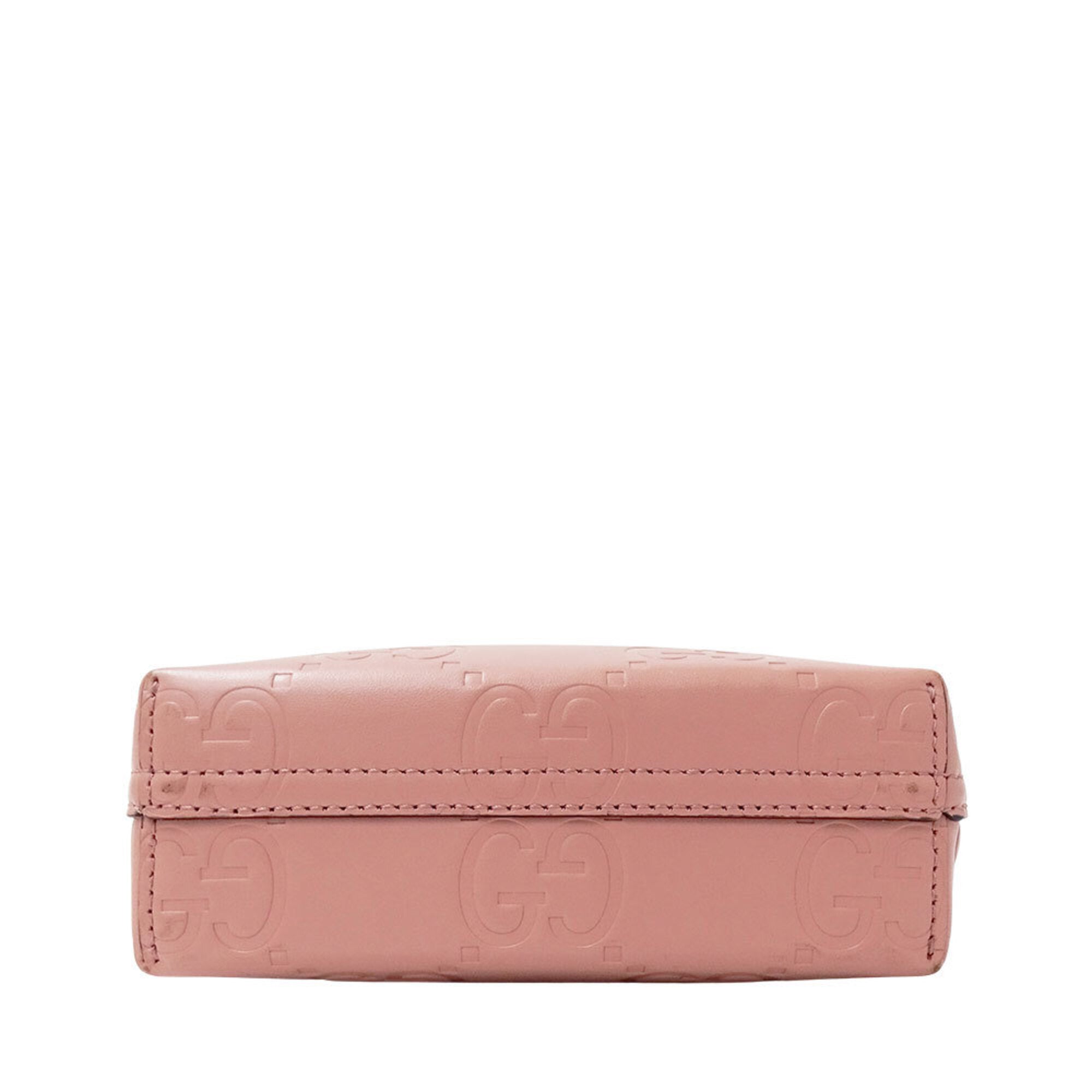 Gucci Pink Gg Leather Handbag Shoulder Bag (Pre-Owned)