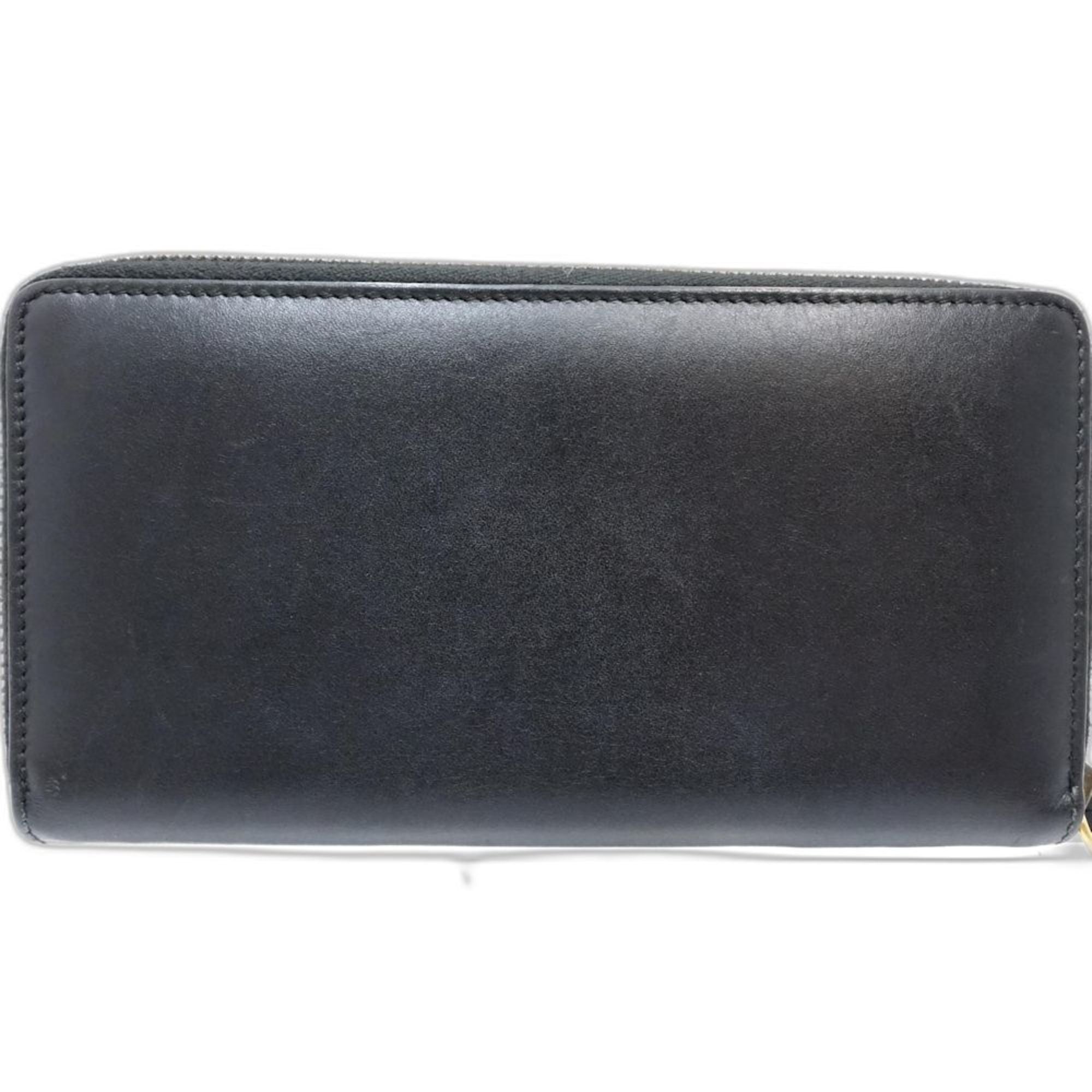 Gucci Animalier Black Leather Long Wallet (Bi-Fold) (Pre-Owned)