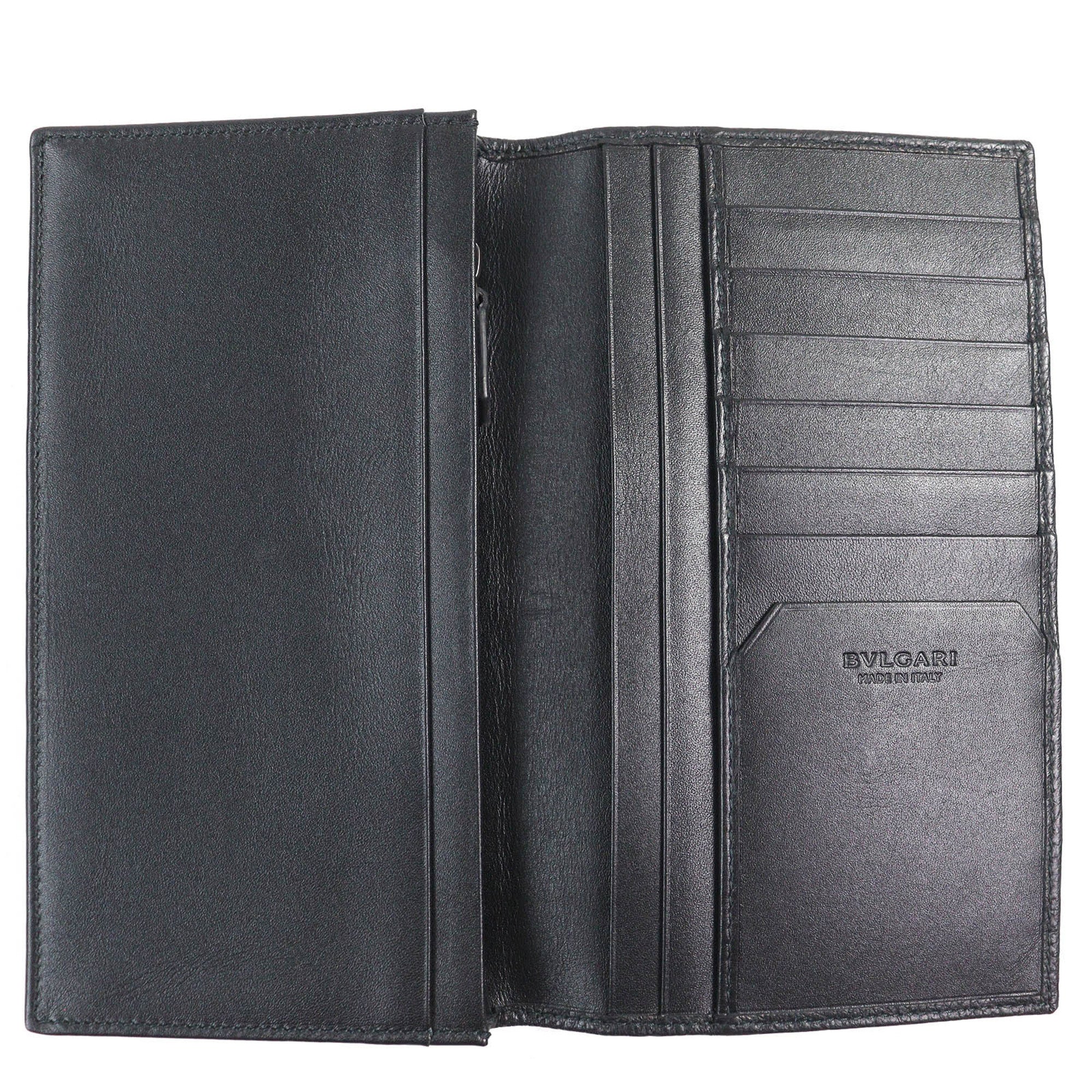 Bvlgari Black Leather Long Wallet (Bi-Fold) (Pre-Owned)