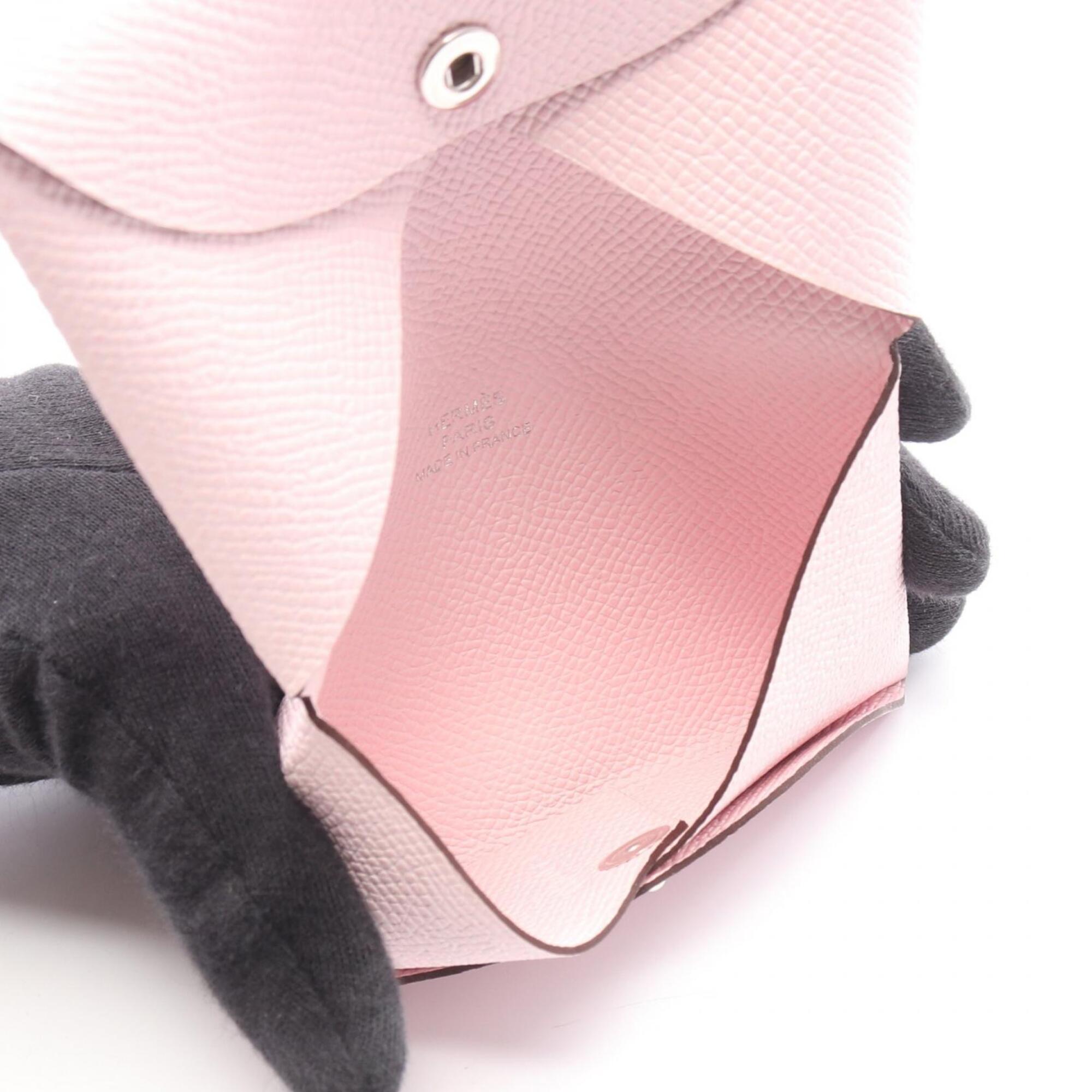 Hermes Pink Rose Eglantine Epsom Leather Coin Purse/Coin Case (Pre-Owned)
