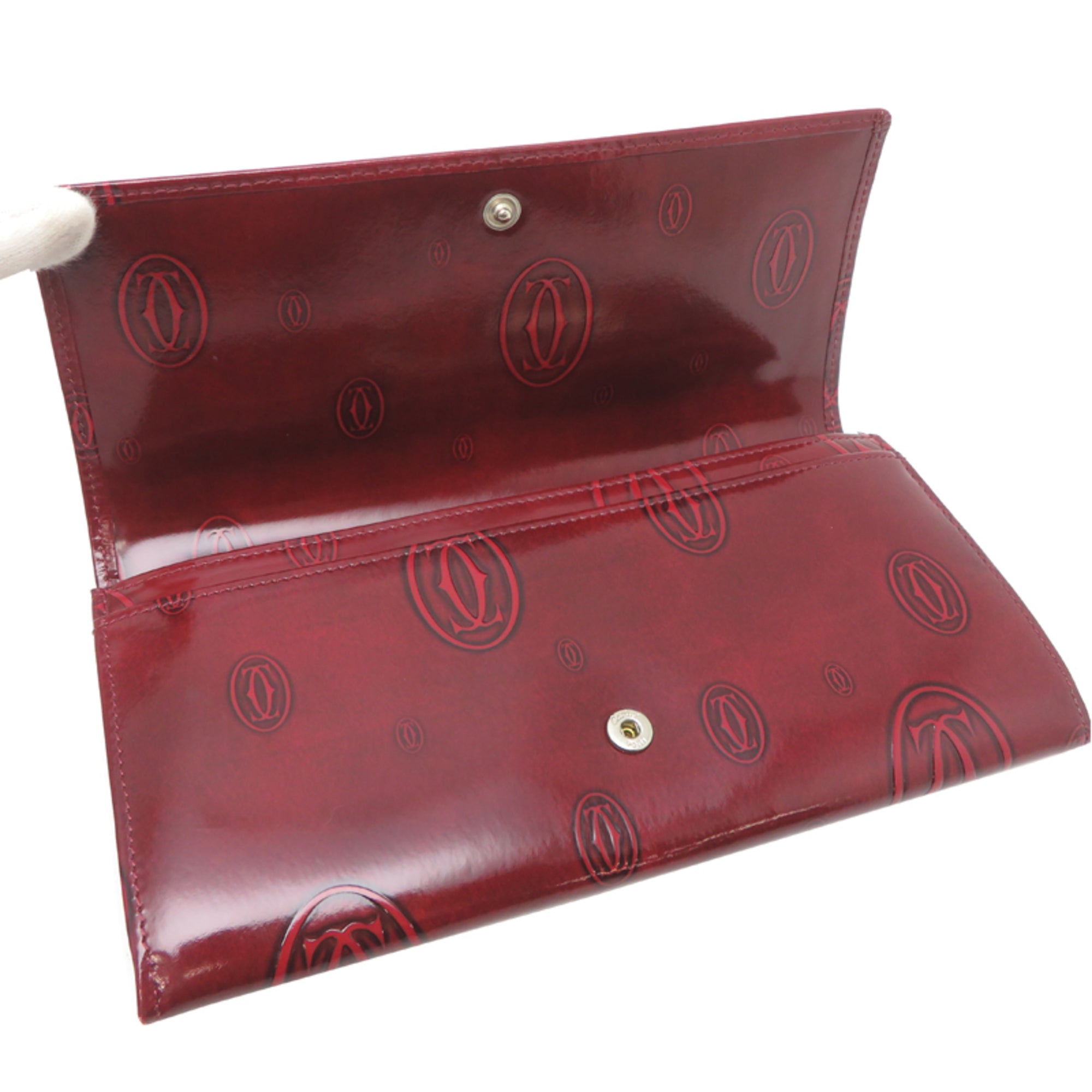 Cartier Bordeaux Red Color Long Wallet (Bi-Fold) (Pre-Owned)