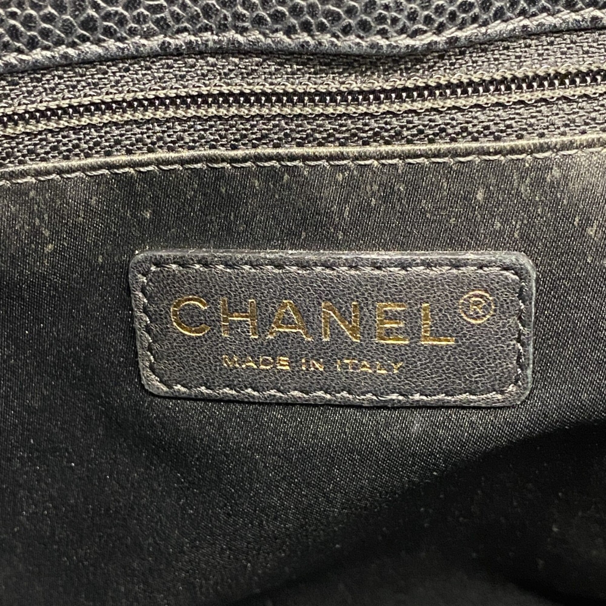 Chanel Black Grained Calfskin Tote Bag (Pre-Owned)