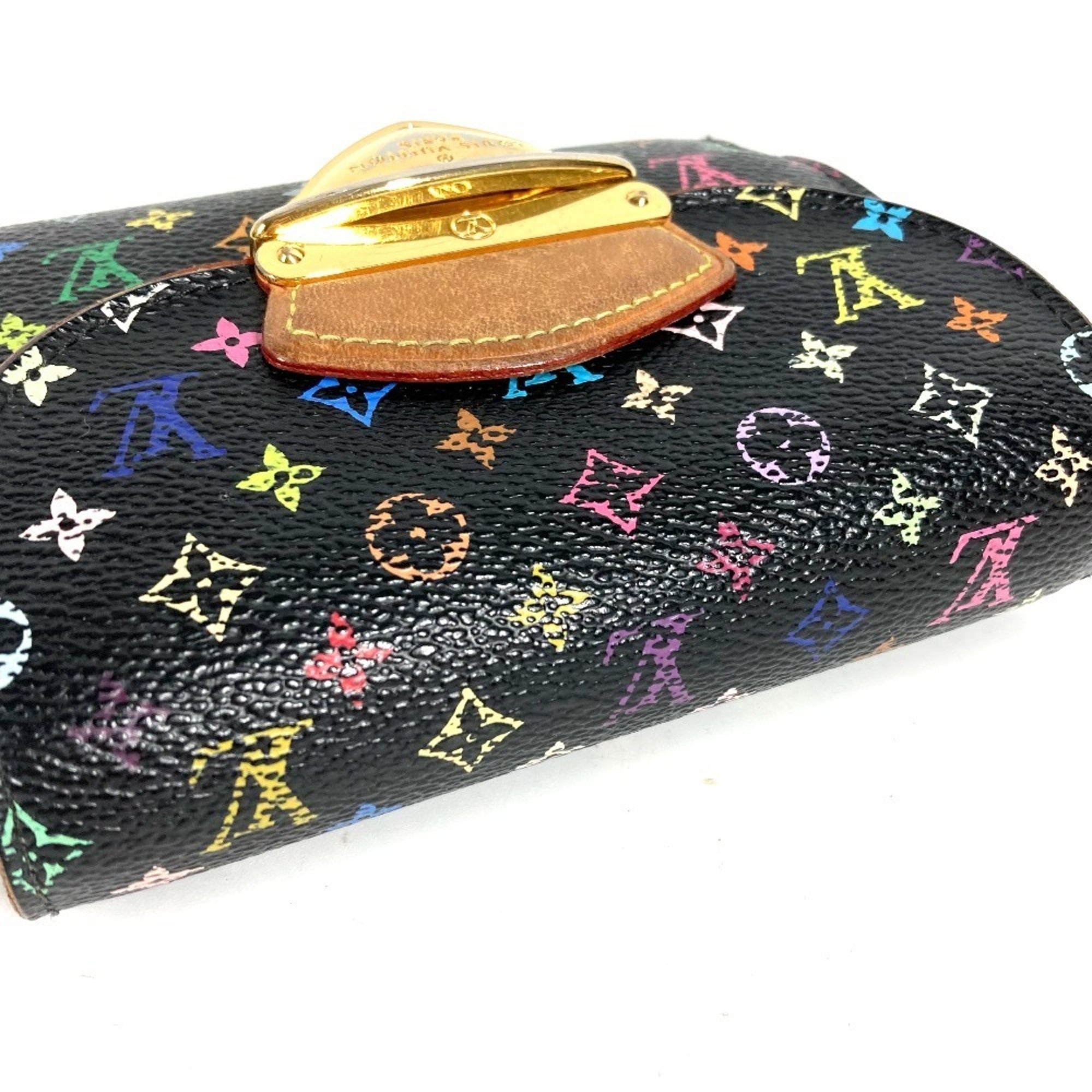 Louis Vuitton Black Multi-Color Purple Violet Monogram Multicolore Wallet (Tri-Fold) (Pre-Owned)
