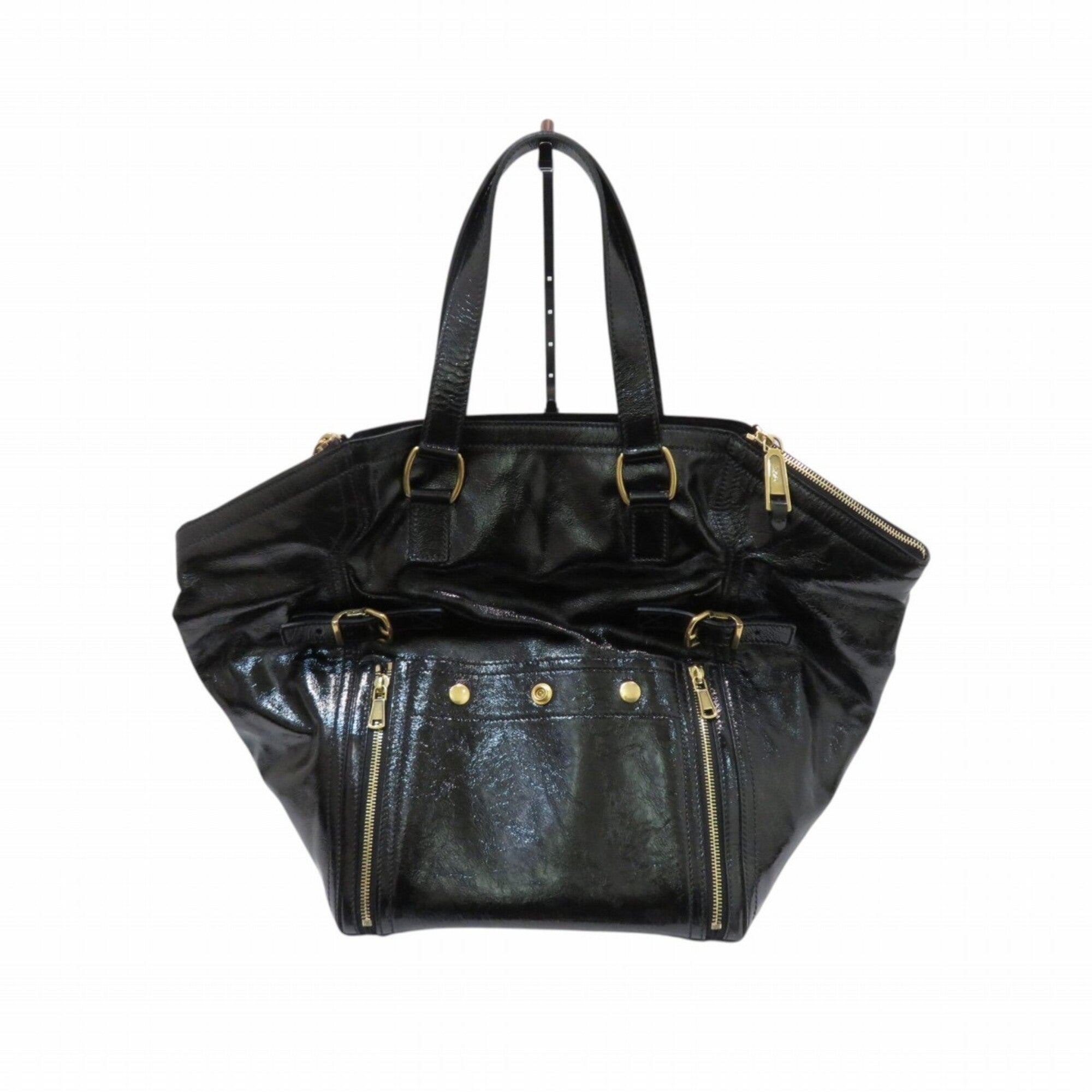 Yves Saint Laurent Black Patent Leather Tote Bag (Pre-Owned)