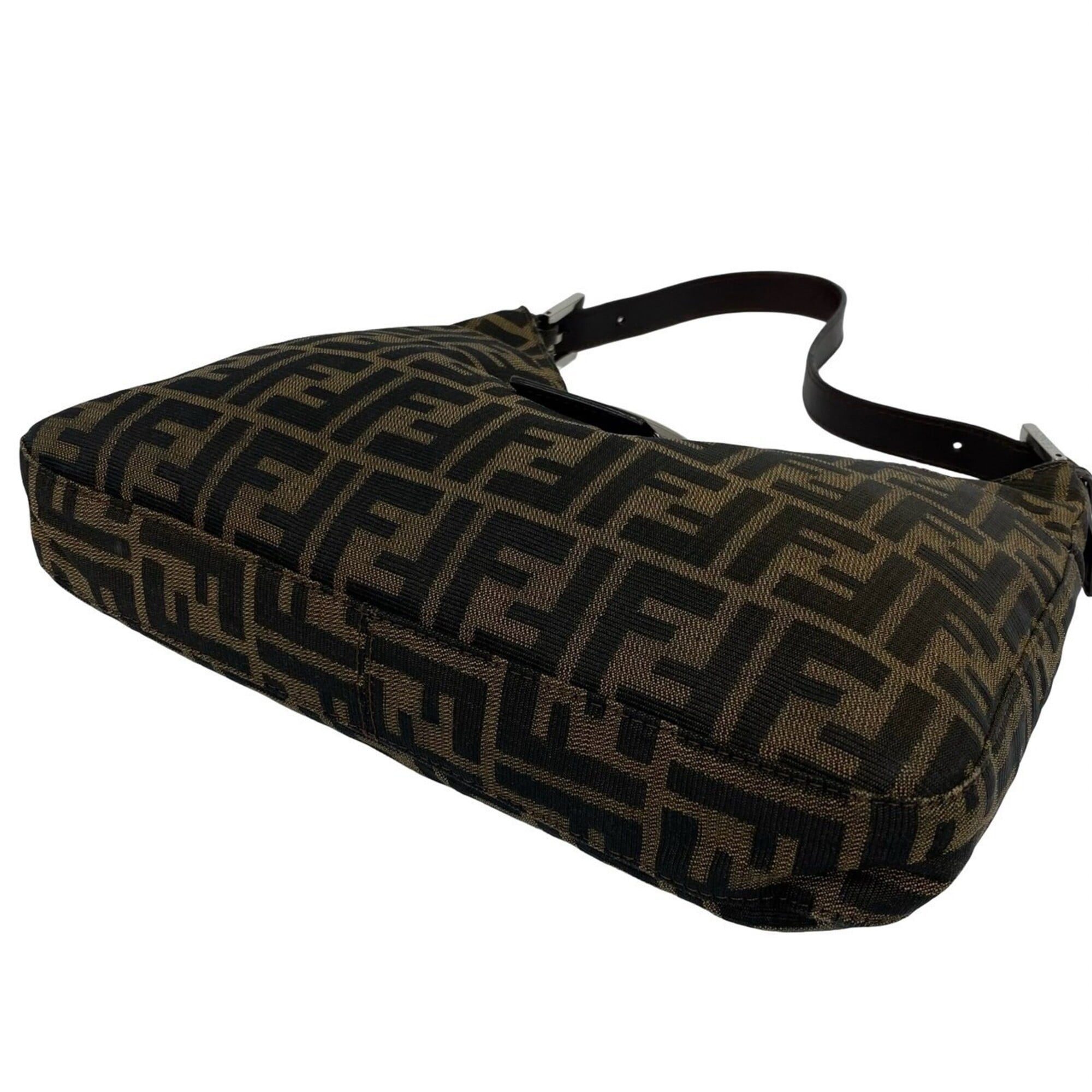 Fendi Brown Canvas Leather Handbag Shoulder Bag (Pre-Owned)