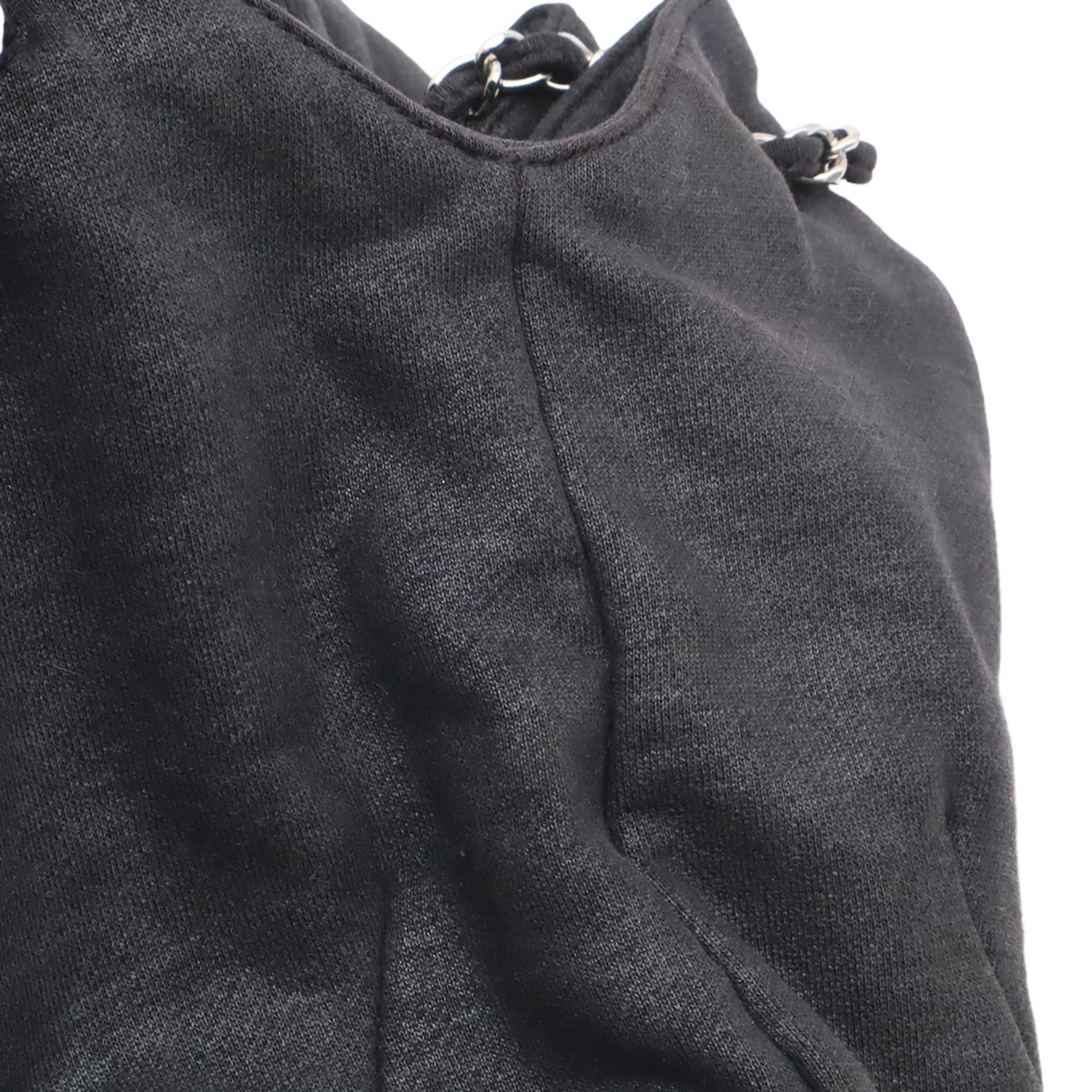 Chanel Matelasse Black Cotton Jersey Shoulder Bag (Pre-Owned)