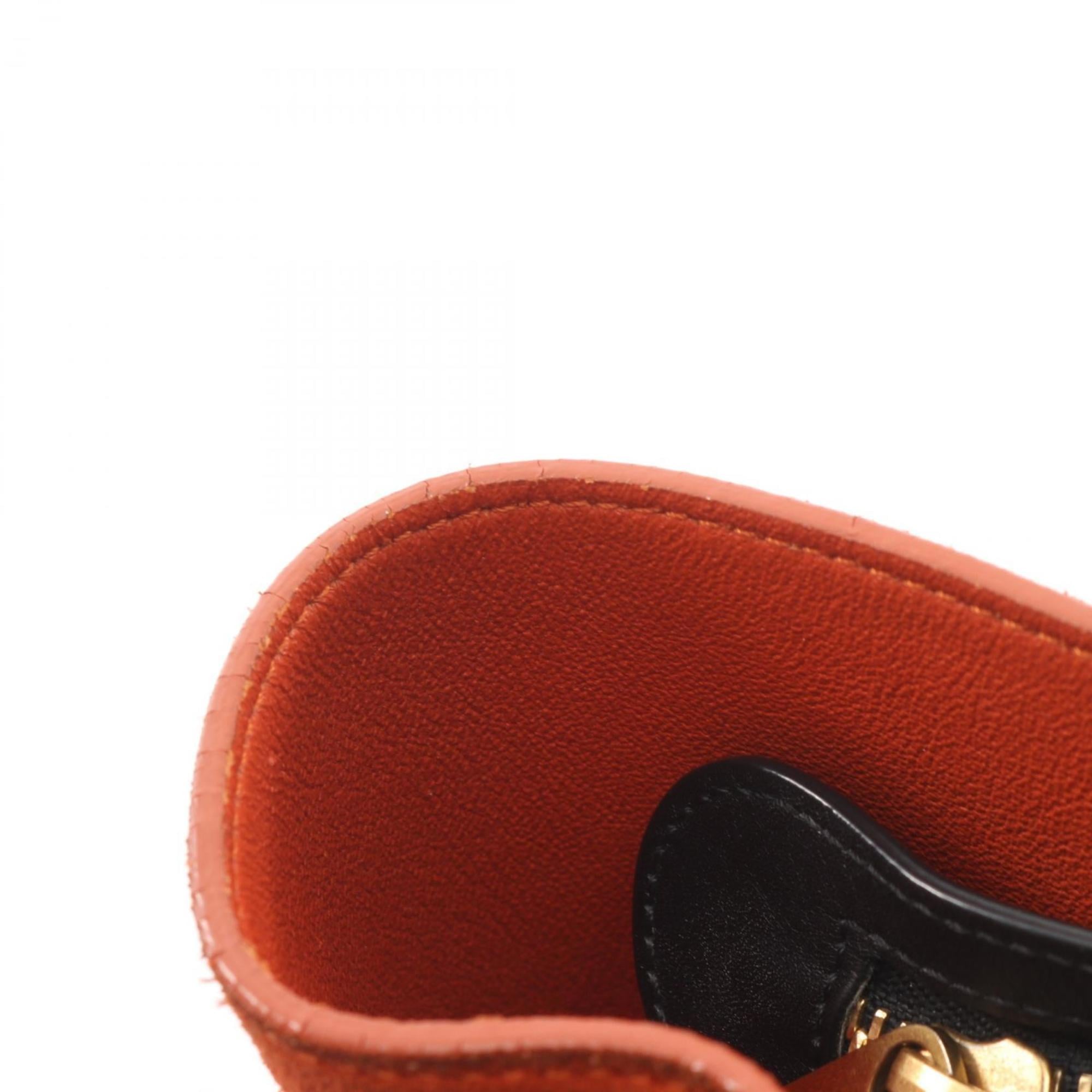 Celine Black Orange White Leather Suede Handbag (Pre-Owned)