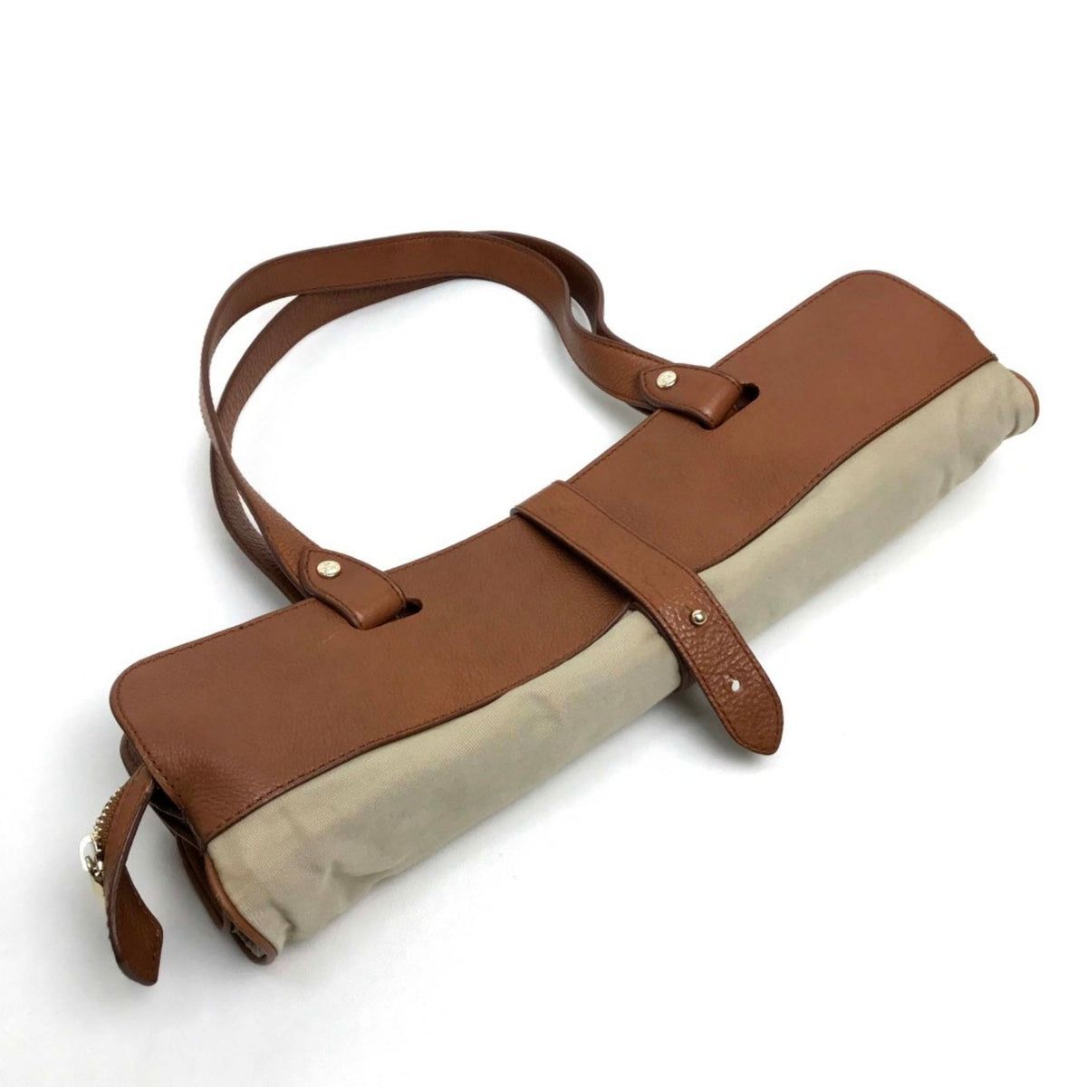 Burberry Beige Brown Canvas Leather Tote Bag (Pre-Owned)