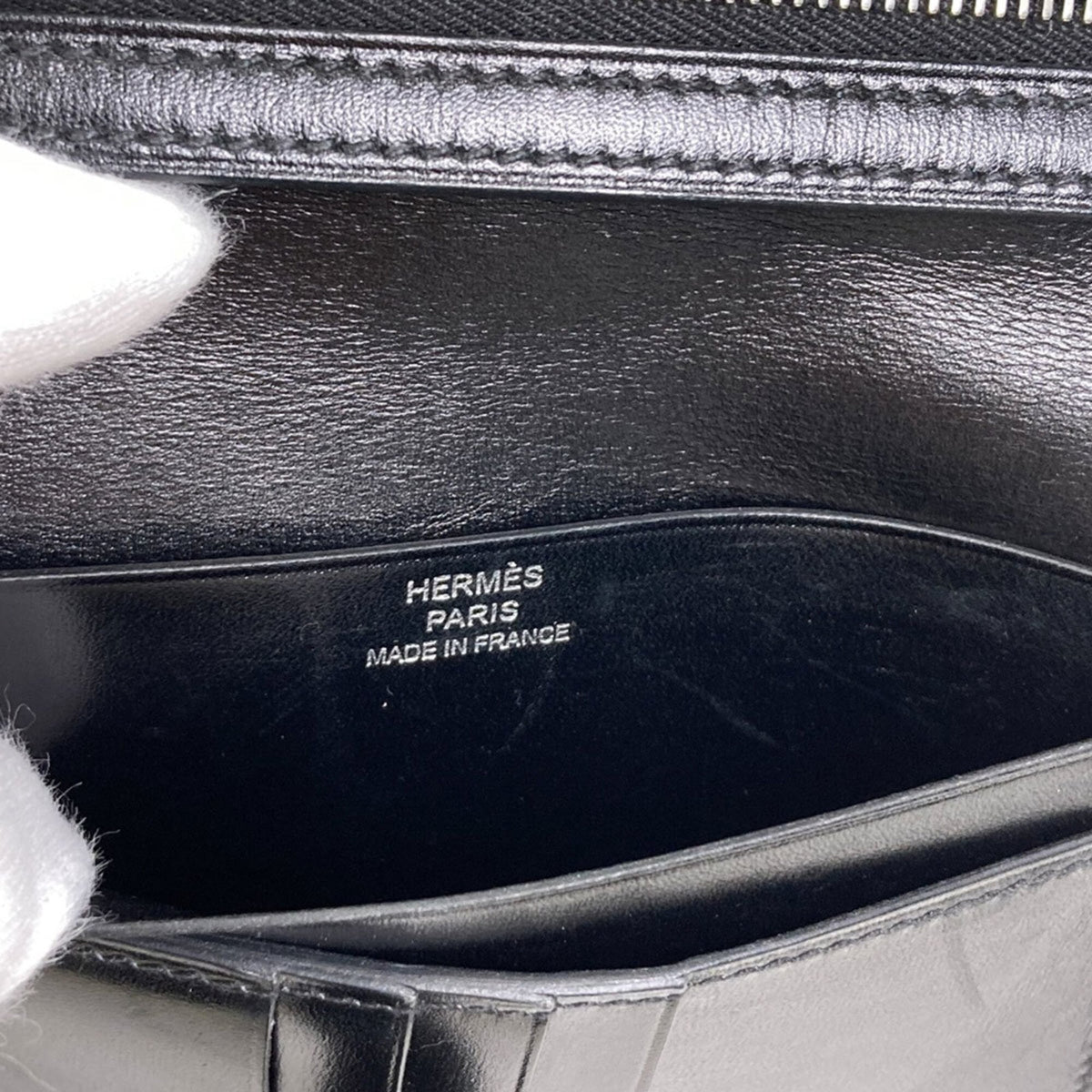Hermes Black Box Calf Leather Wallet (Bi-Fold) (Pre-Owned)