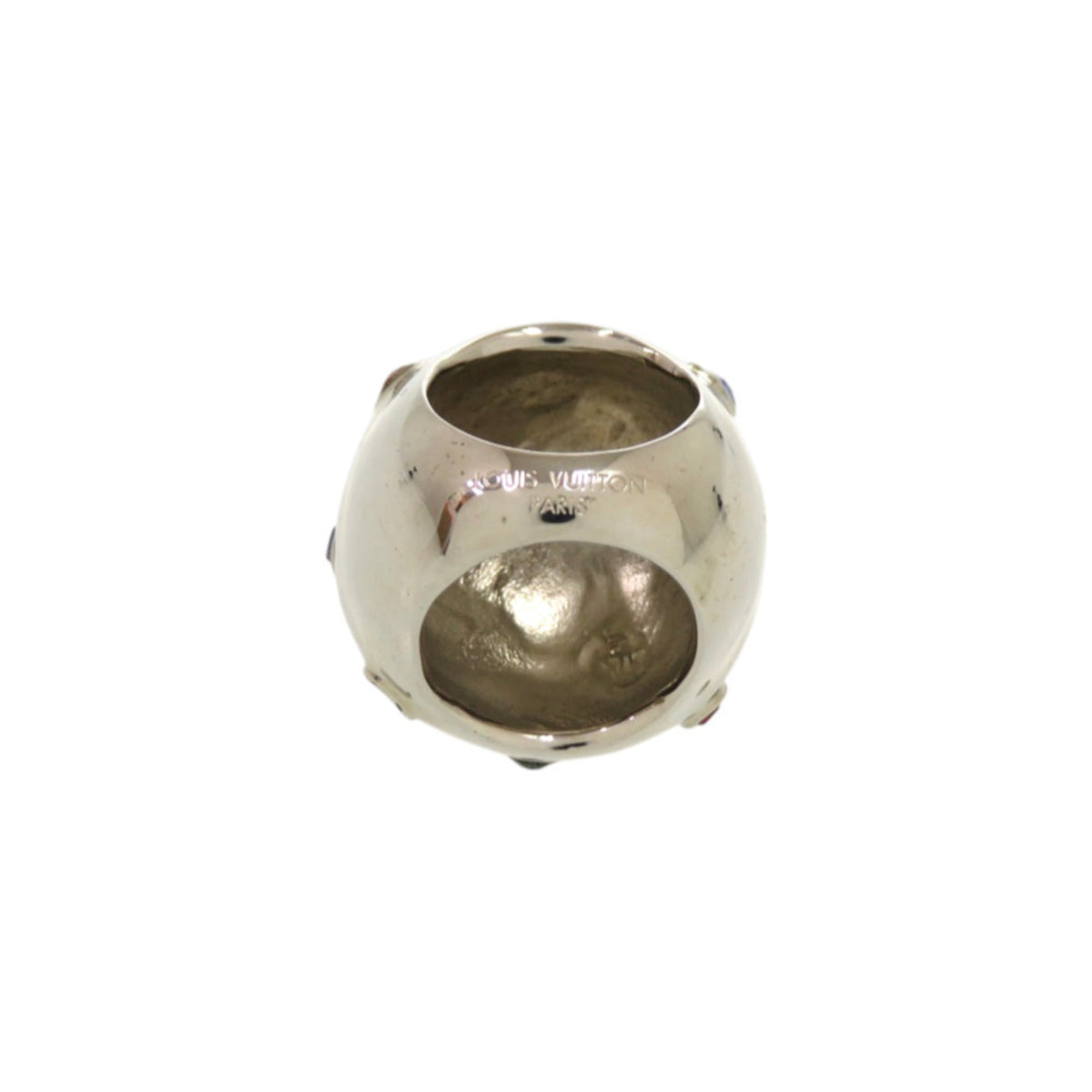 Louis Vuitton Silver Multi-Color Metal Rhinestone Band Ring (Pre-Owned)