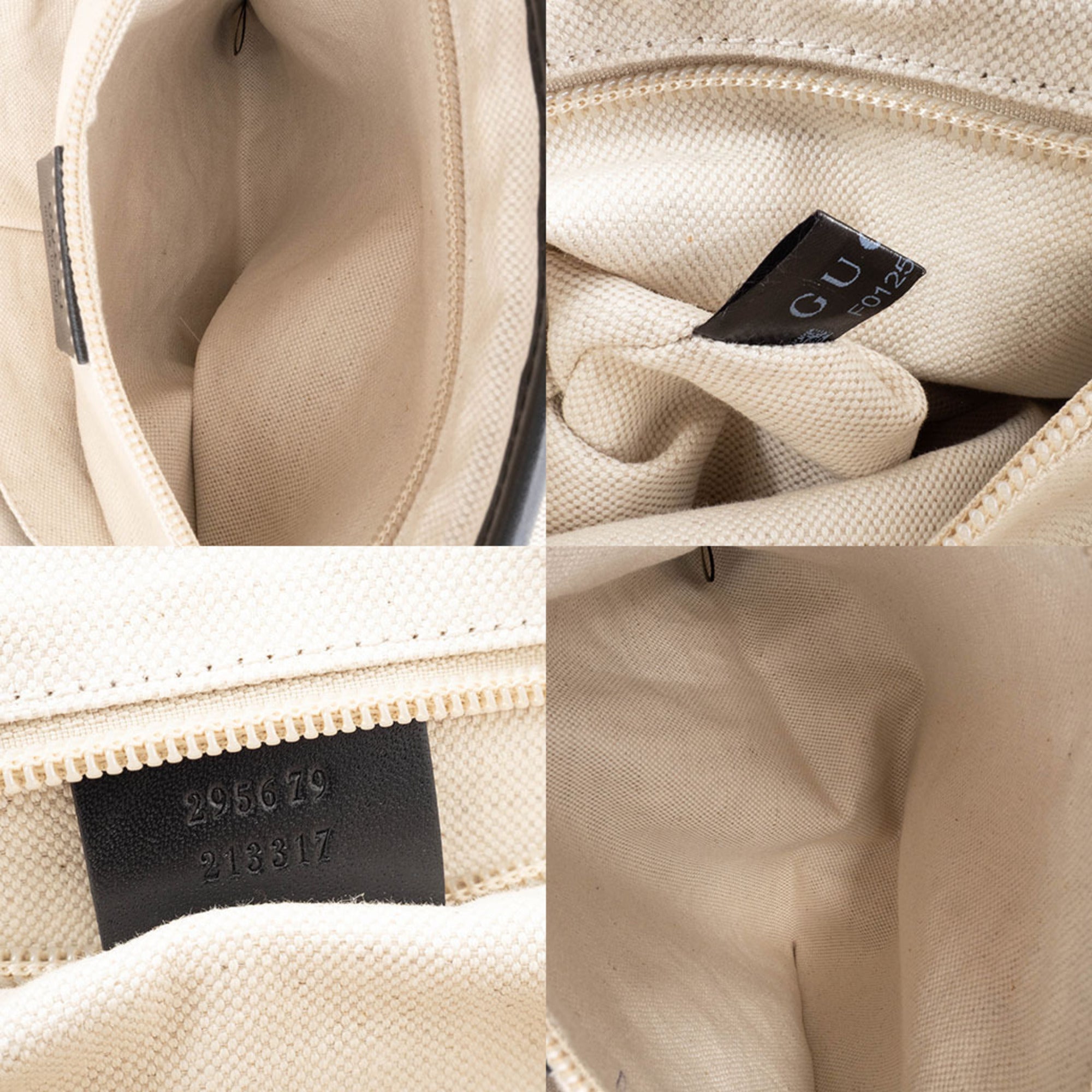 Gucci Beige Black Pvc Leather Shoulder Bag (Pre-Owned)