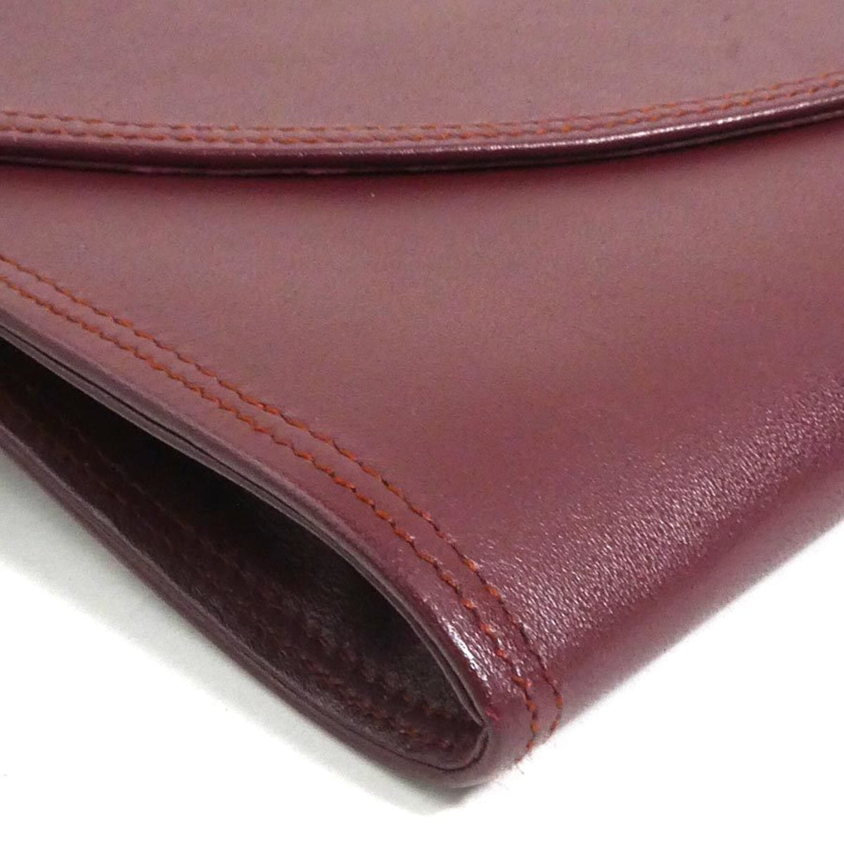 Cartier Burgundy Leather Clutch Bag (Pre-Owned)