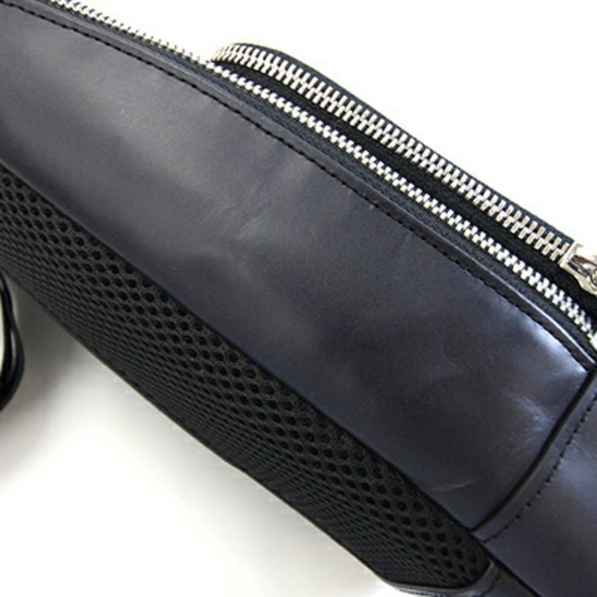 Takeo Kikuchi Black Dark Navy Leather Backpack Sling Bag (Pre-Owned)