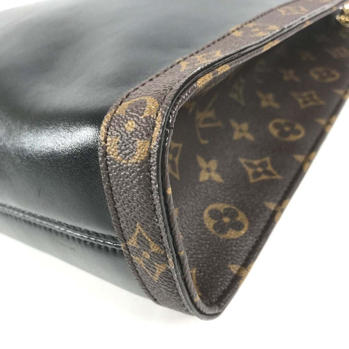 Louis Vuitton Black Brown Noir Leather Shoulder Bag Tote Bag (Pre-Owned)