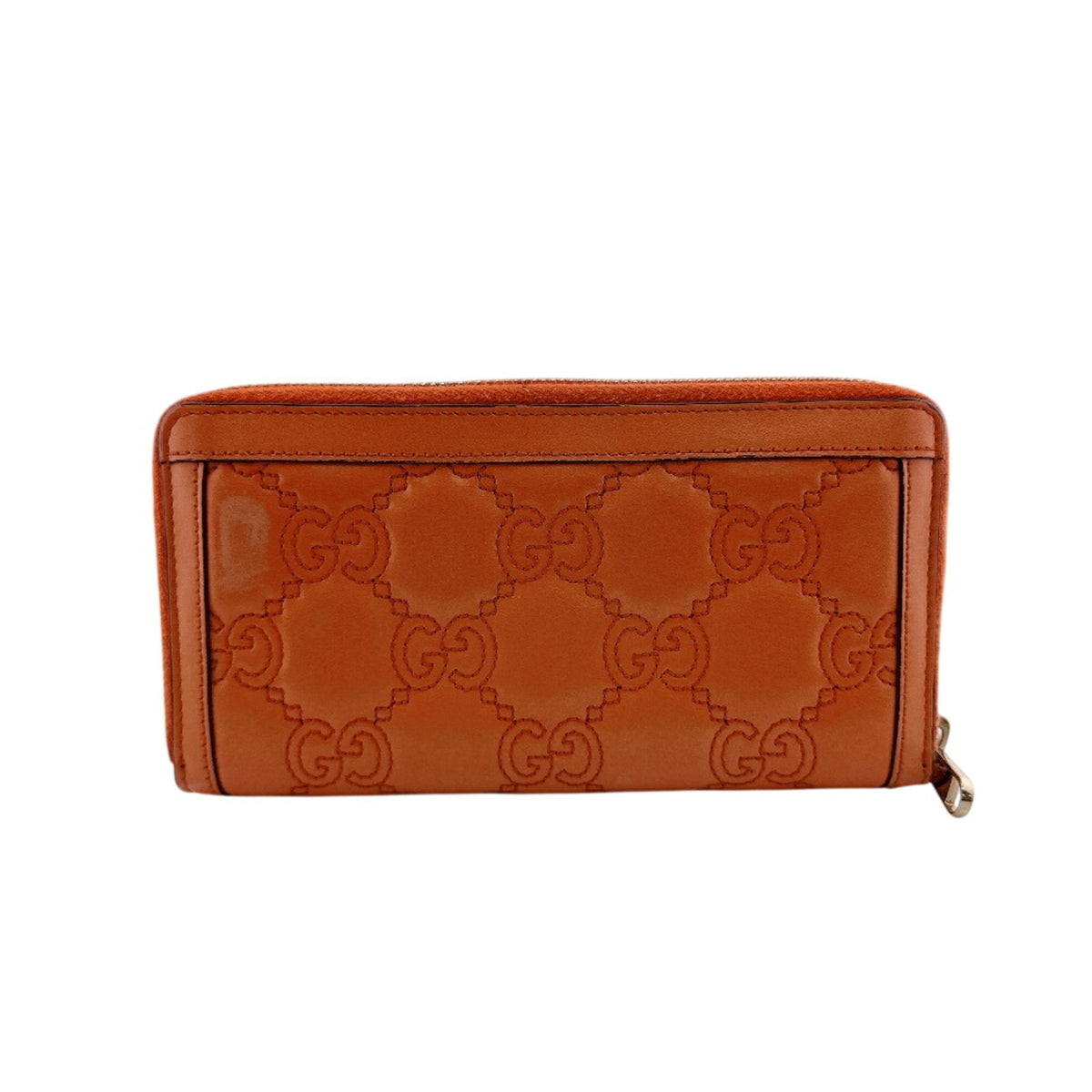 Gucci Orange Leather Long Wallet (Bi-Fold) (Pre-Owned)