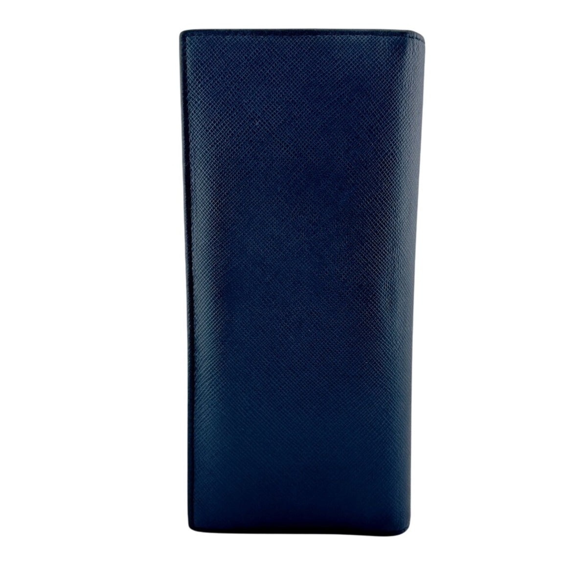 Prada Saffiano Navy Leather Long Wallet (Bi-Fold) (Pre-Owned)