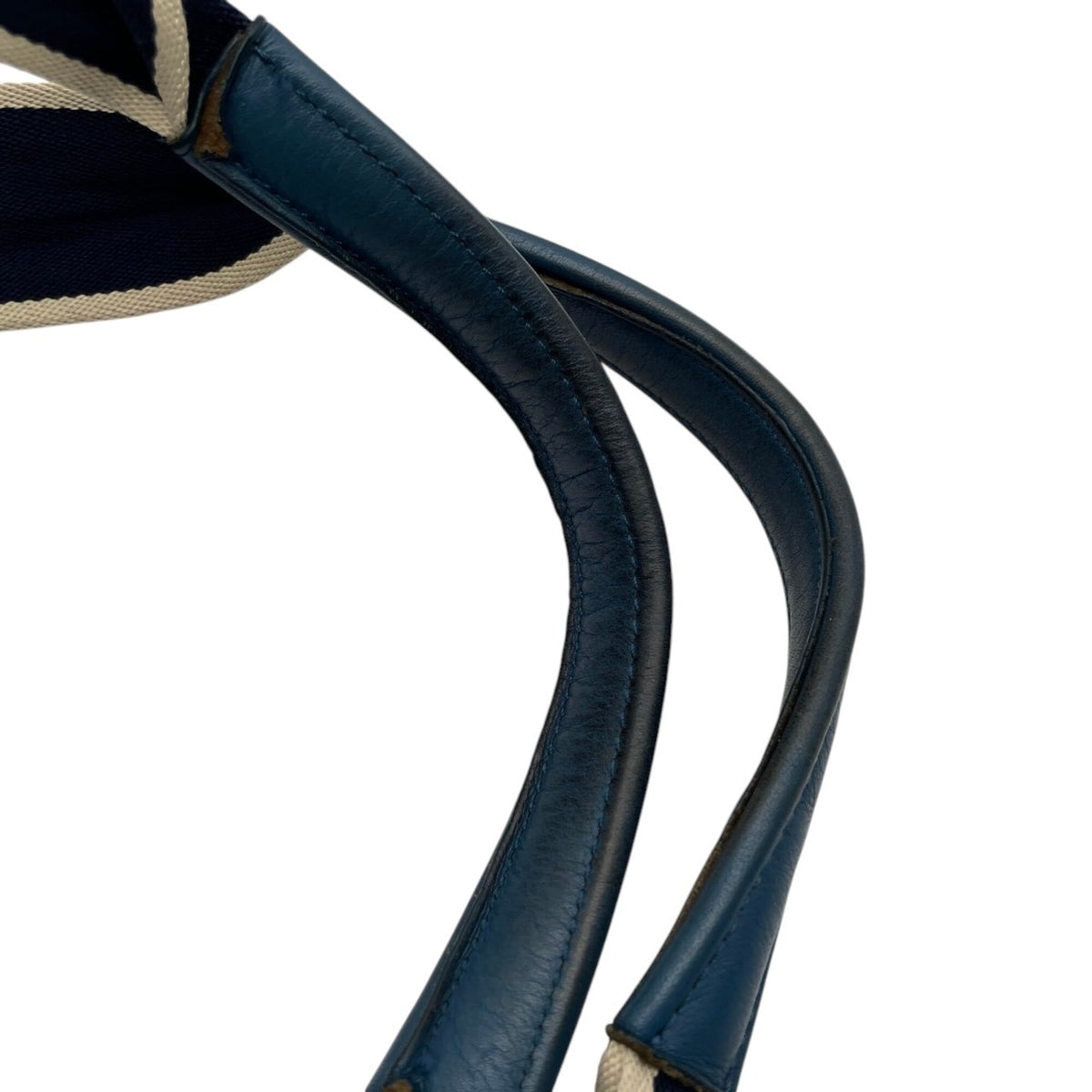 Coach Blue Navy Leather Canvas Shoulder Bag Tote Bag (Pre-Owned)
