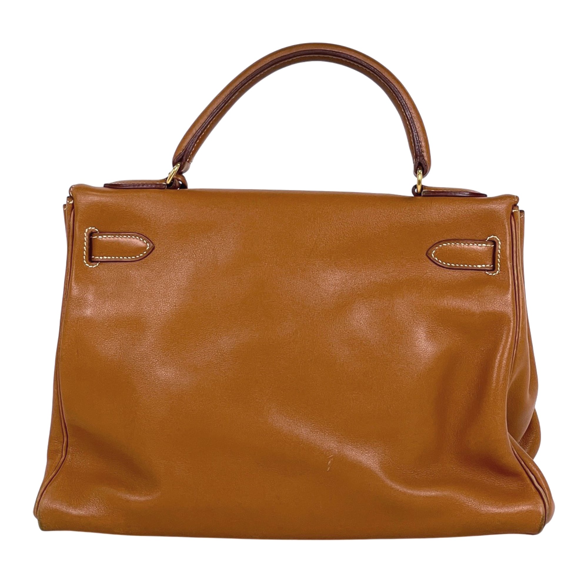 Hermes Kelly Brown Gulliver Leather Handbag (Pre-Owned)