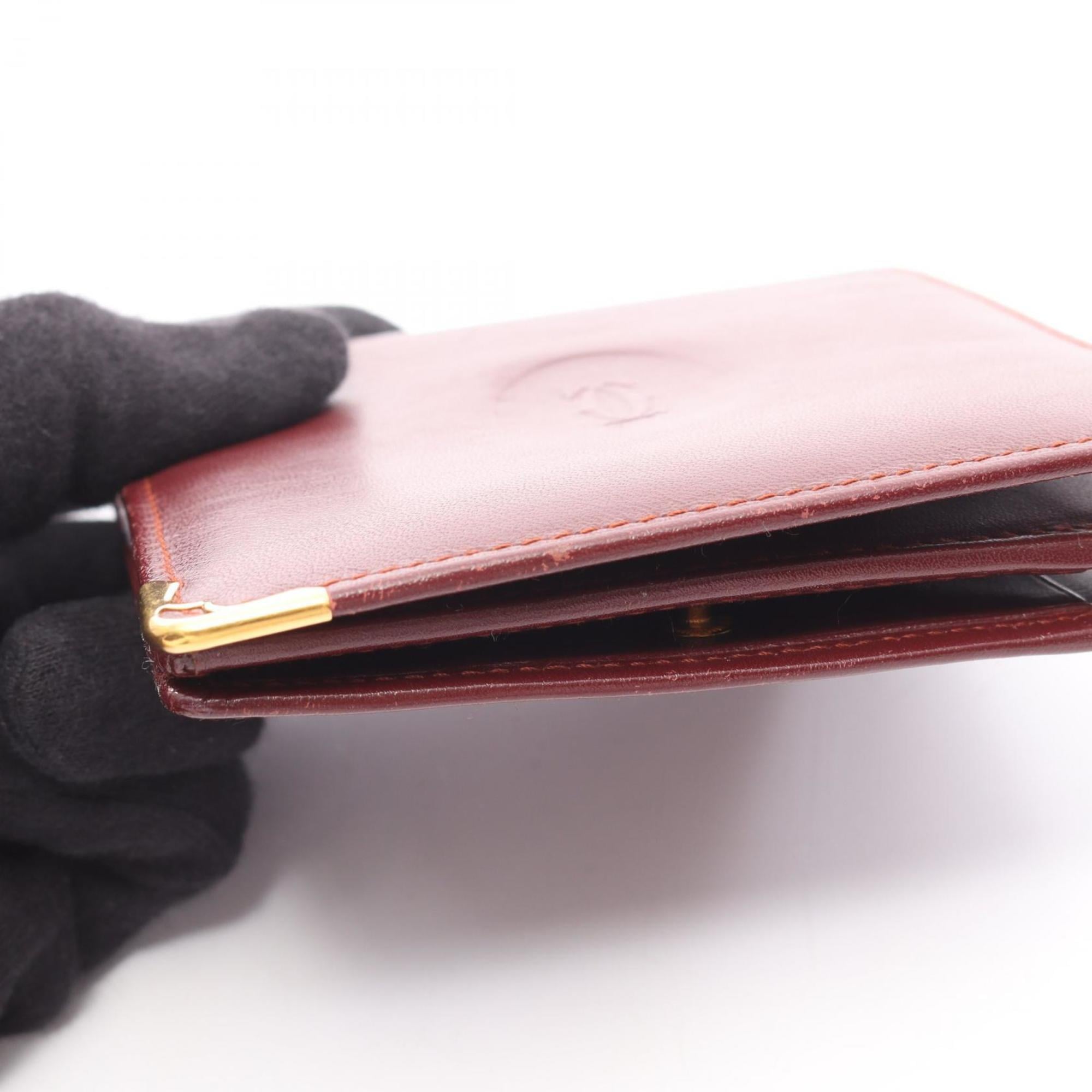 Cartier Bordeaux Leather Wallet (Bi-Fold) (Pre-Owned)