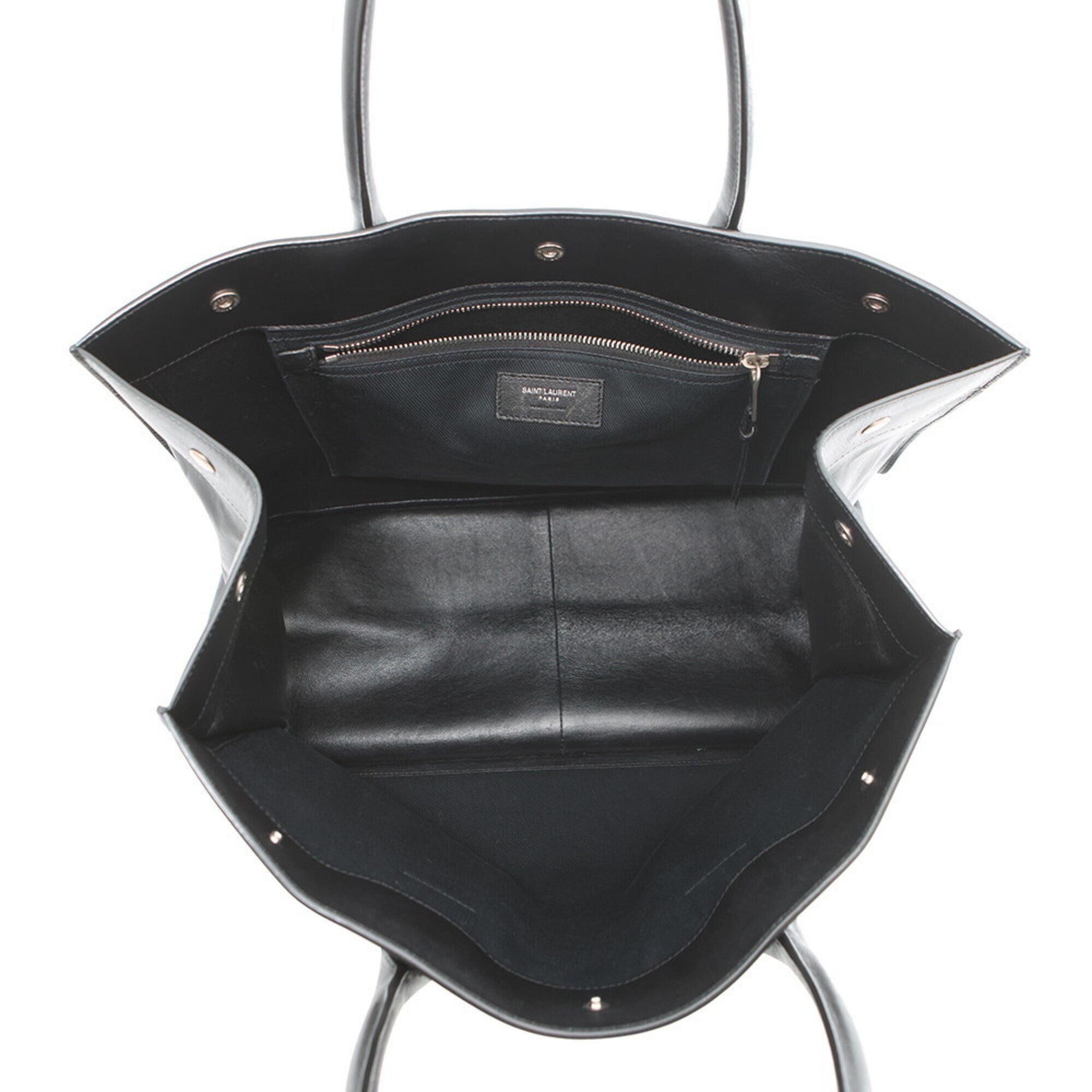 Yves Saint Laurent Black Leather Handbag Tote Bag (Pre-Owned)
