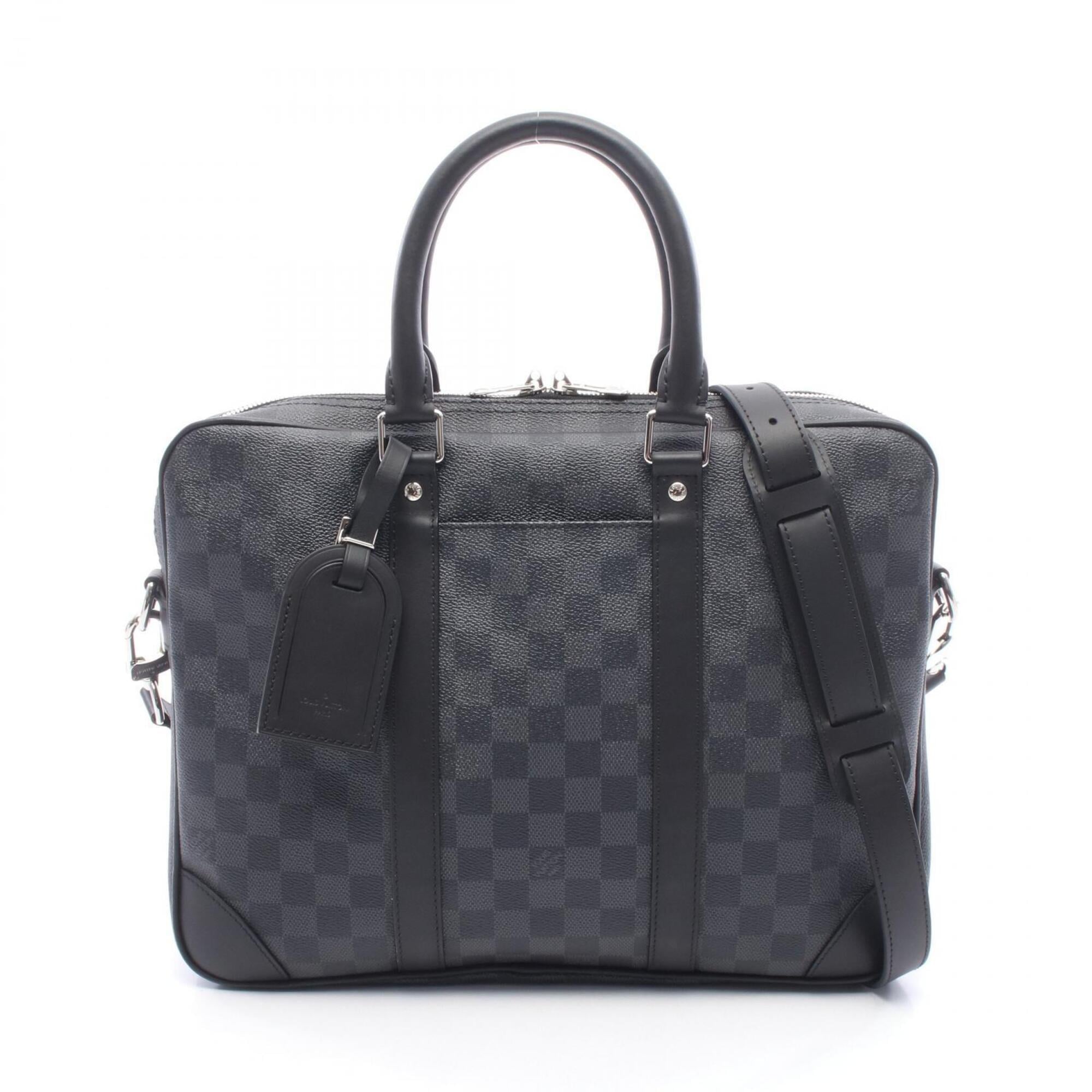 Louis Vuitton Black Damier Graphite Leather Briefcase Handbag (Pre-Owned)
