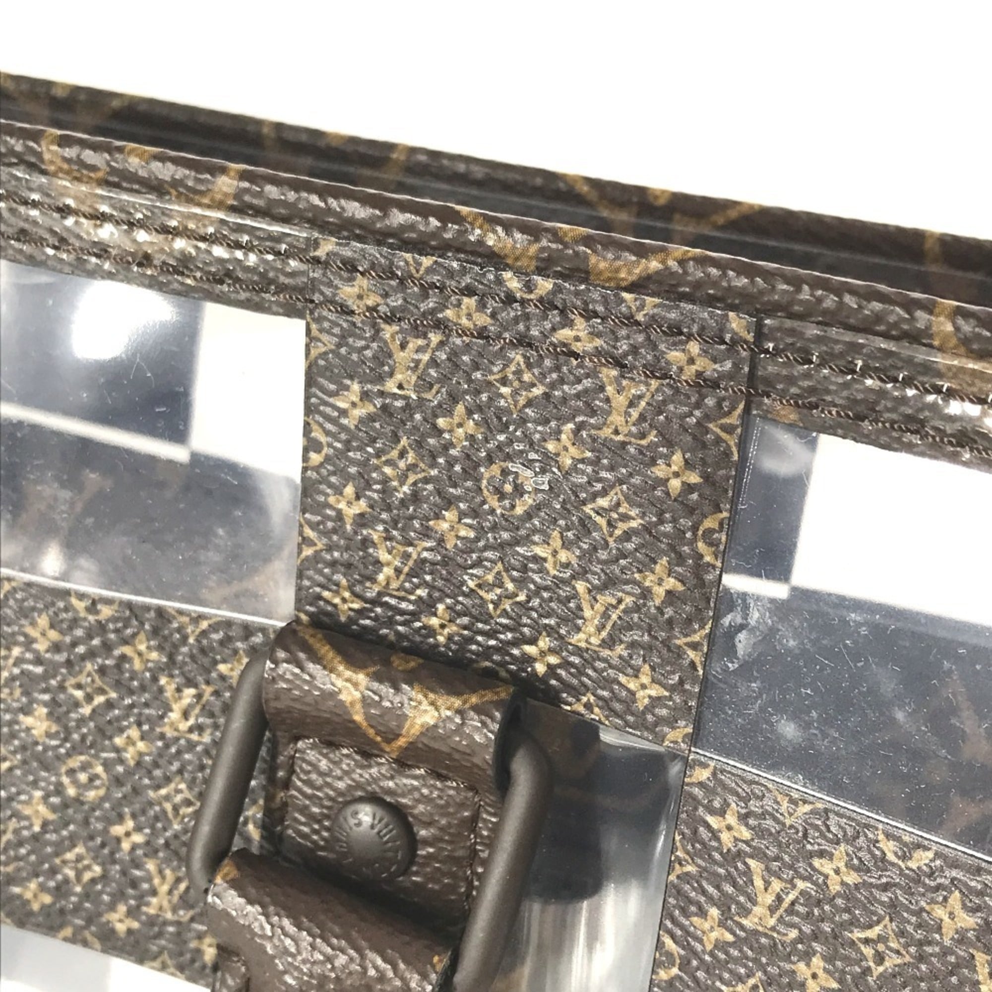 Louis Vuitton Brown Clear Monogram Vinyl Handbag Tote Bag (Pre-Owned)