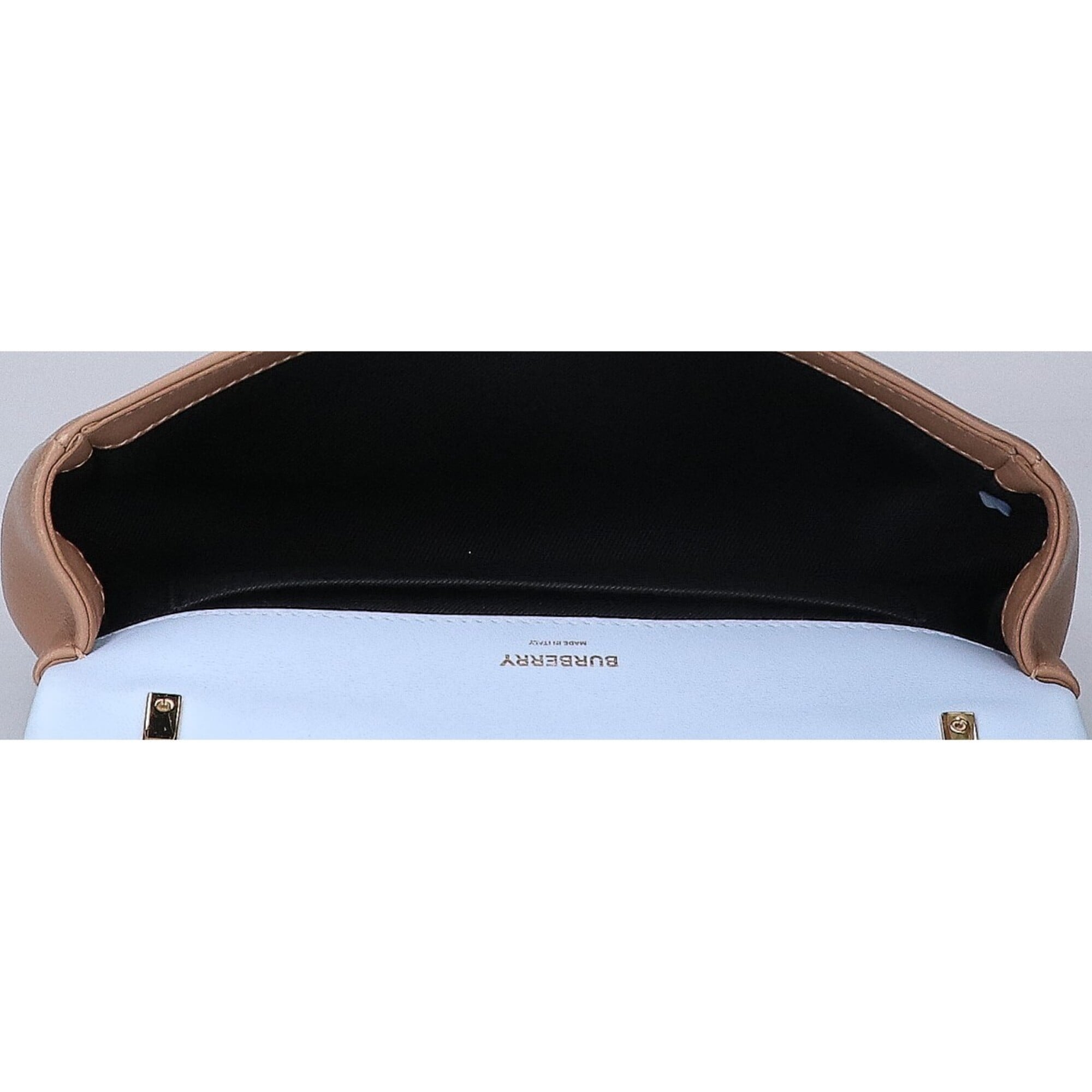 Burberry Beige Light Blue Leather Shoulder Bag (Pre-Owned)