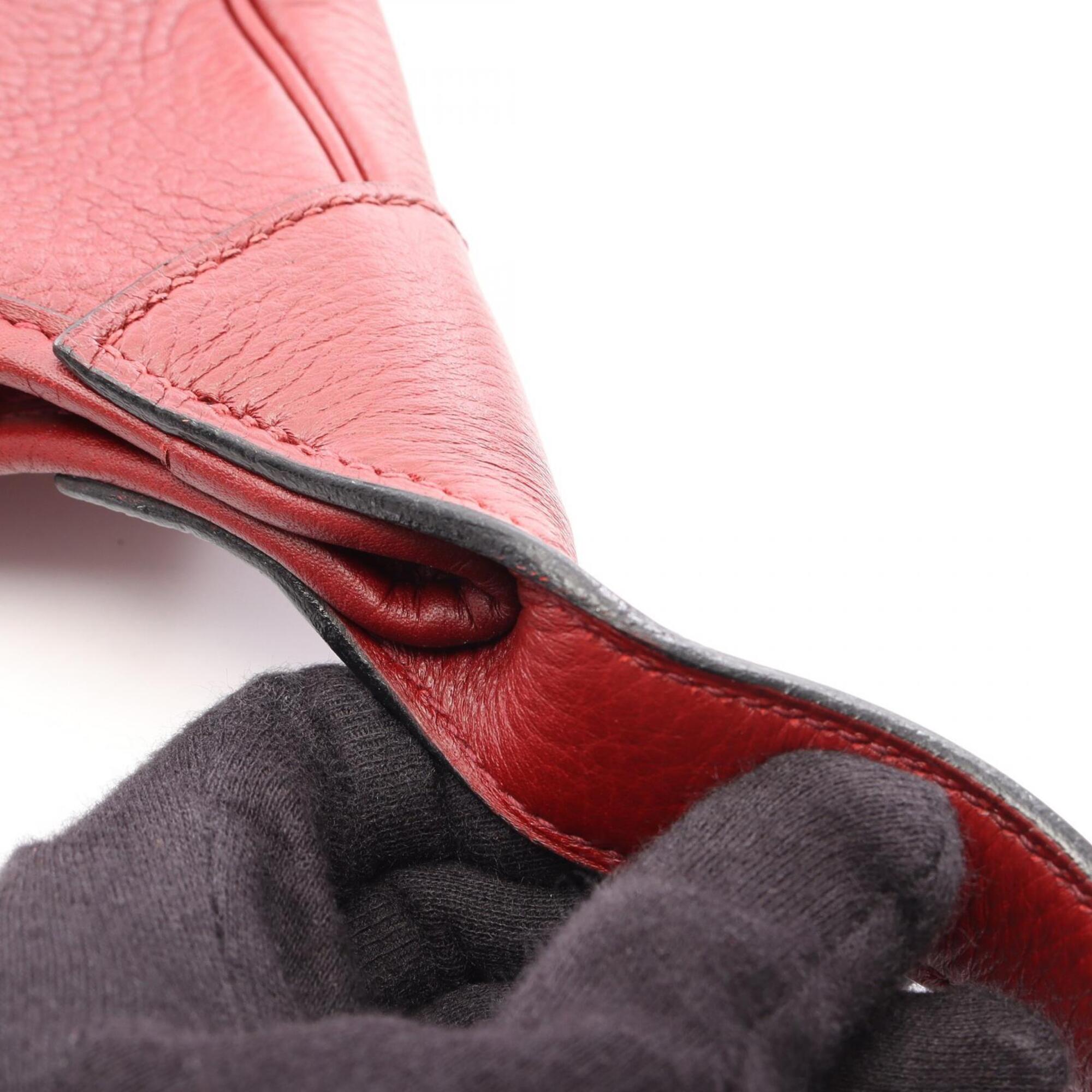 Hermes Red Color Rouge Garance Taurillon Clemence Leather Handbag Shoulder Bag (Pre-Owned)