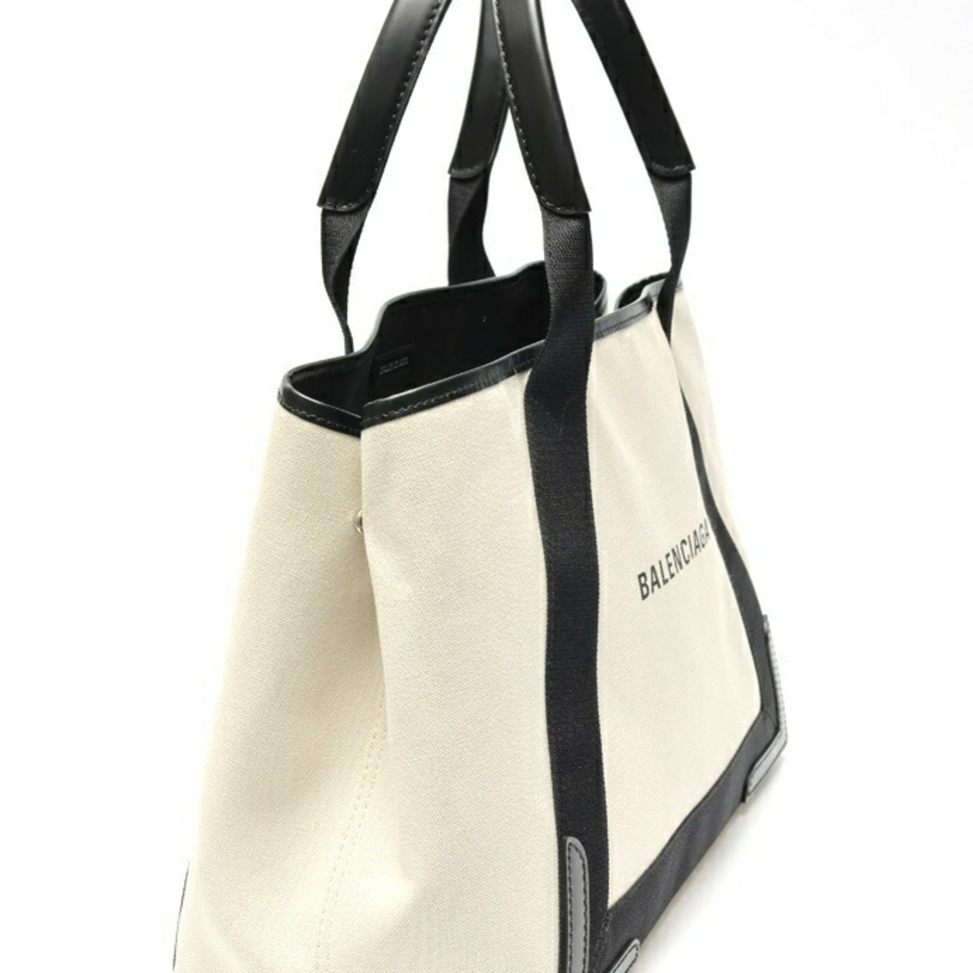 Balenciaga Black Canvas Leather Tote Bag (Pre-Owned)