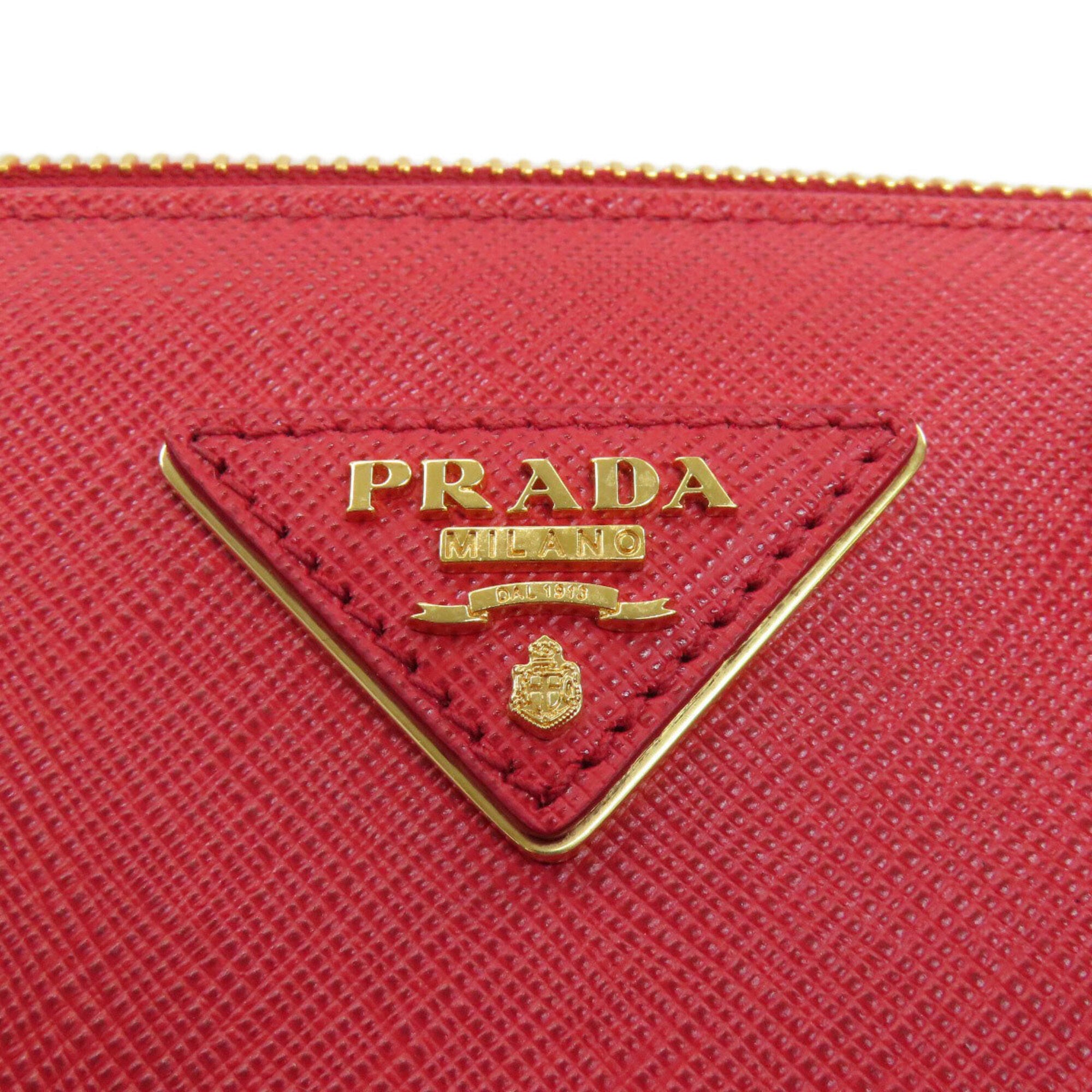 Prada Red Color Leather Handbag (Pre-Owned)