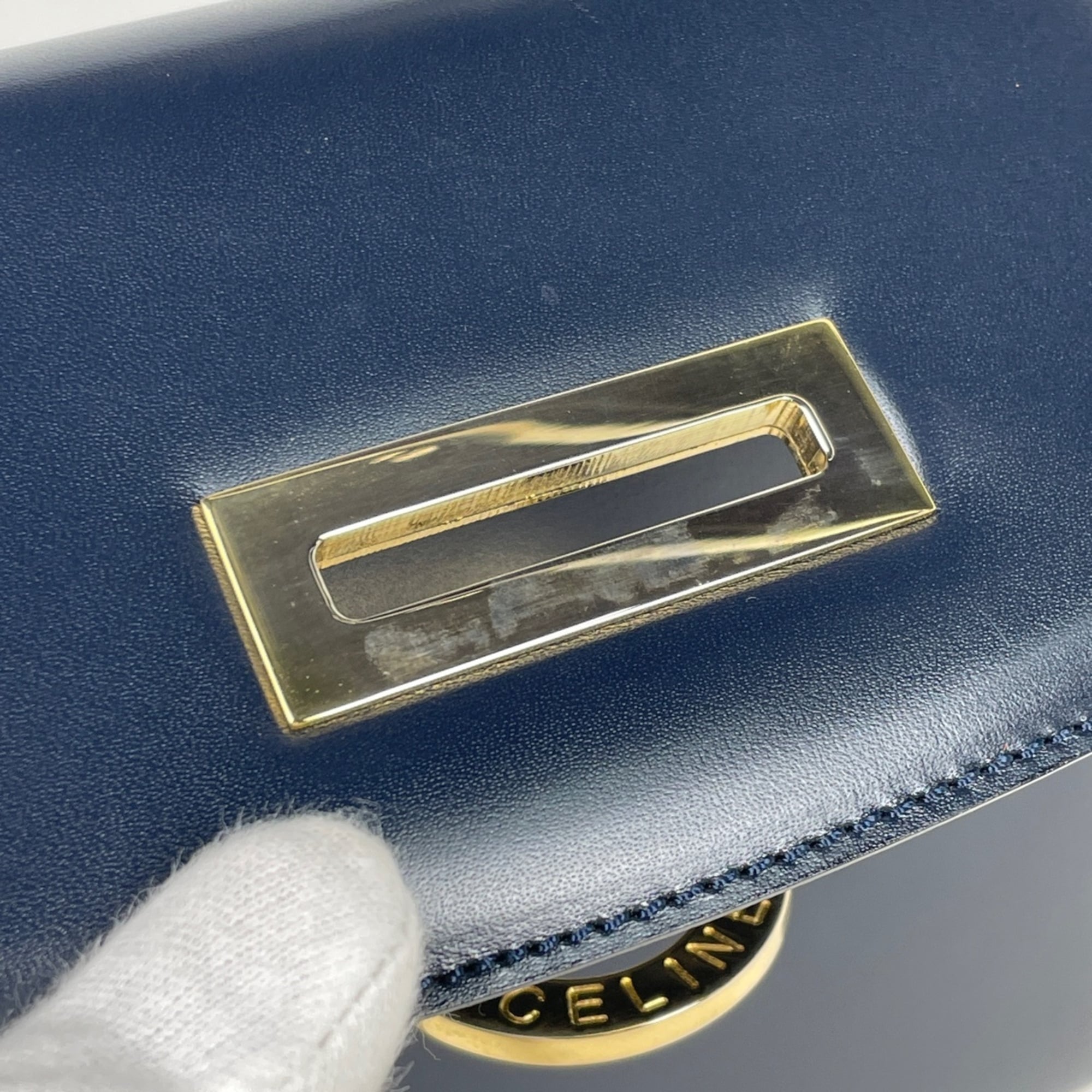 Celine Navy Leather Handbag (Pre-Owned)